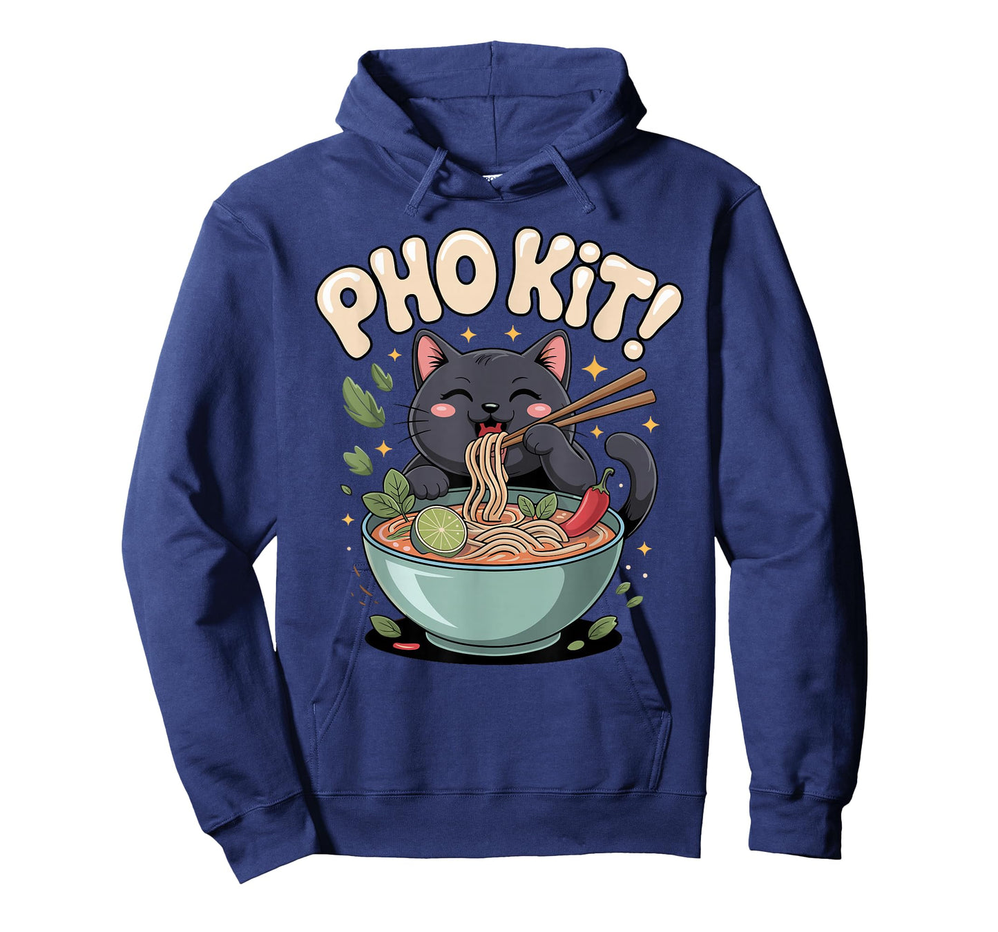 Black Noodle Cat Vietnamese Food Pho Kit T-Shirt