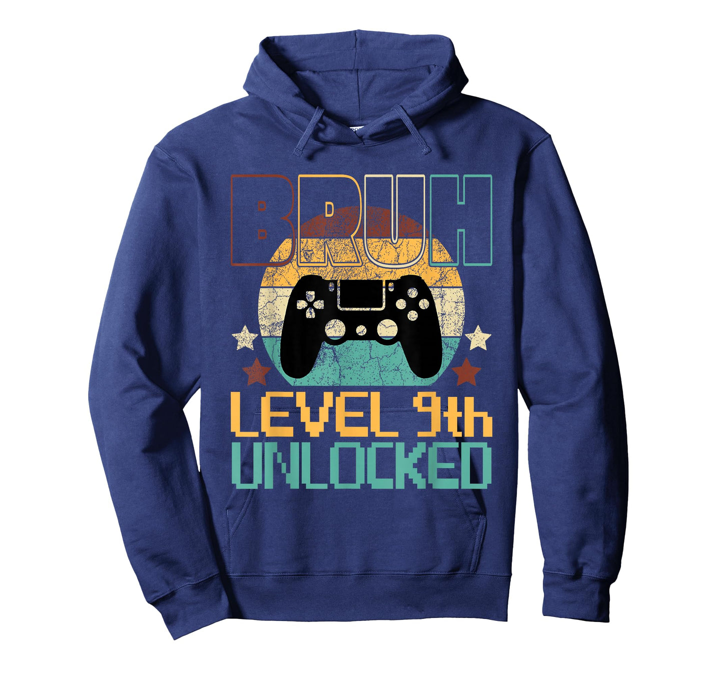 Bruh Level 9th Unlocked Birthday Gaming Boy Pixel Gamer Kids T-Shirt