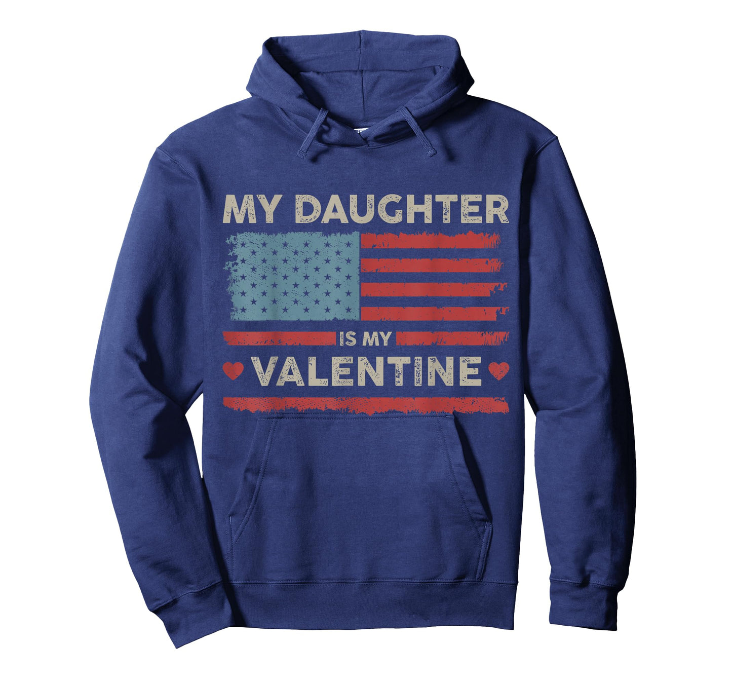 My Daughter is My Valentine US Flag Fathers Day Vintage T-Shirt