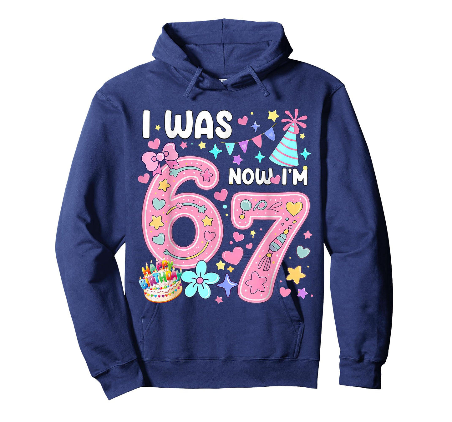 7 Year Old Birthday I was 6 Now I'm 7 67 Meme Funny Kids T-Shirt