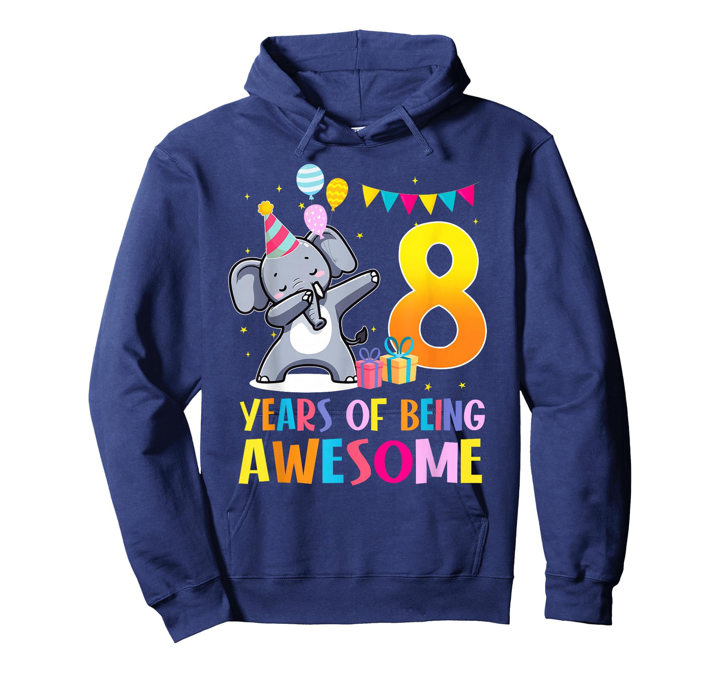 8 Years of Being Awesome Dabbing Elephant Birthday 8th T-Shirt
