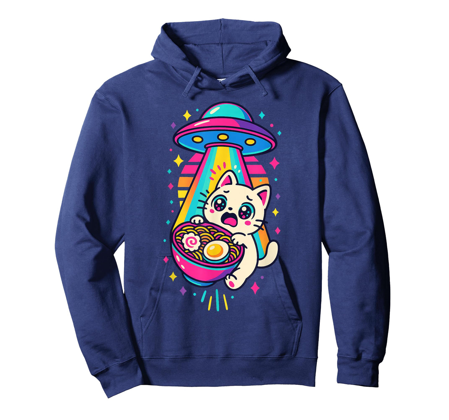 Funny Kawaii Cat Ramen UFO Japanese Anime Women Girls Teens T-Shirt