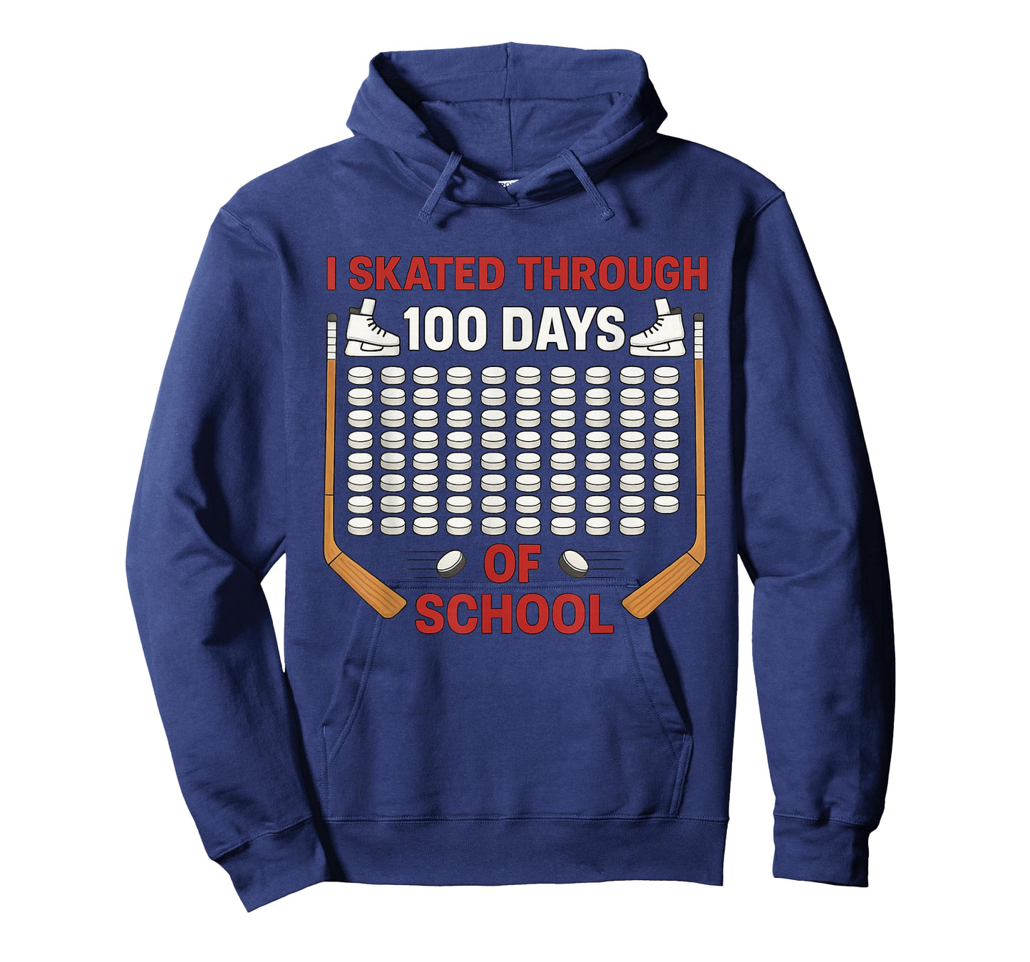 I Skated Through 100 Days of School Ice Hockey Fan 100th Day T-Shirt