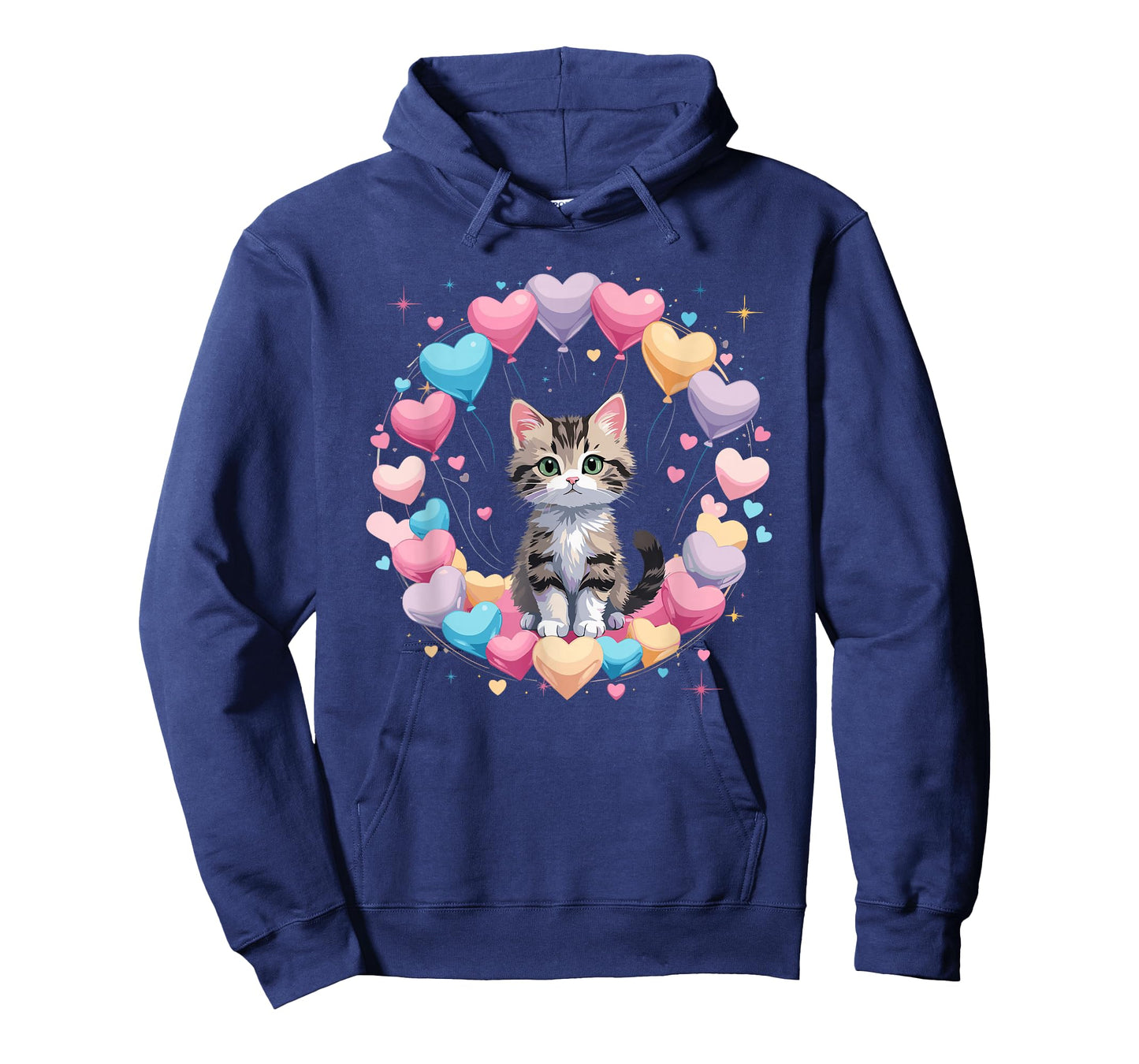 Valentines Day Cute Kitten with Heart Balloons T-Shirt
