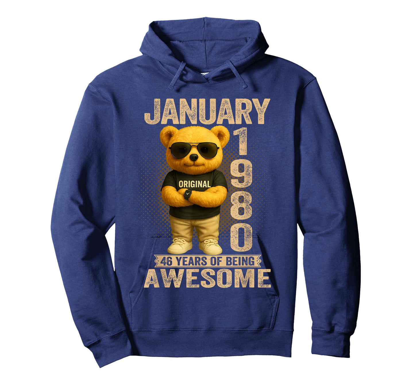46 Year Old January 1980 Teddy Bear 46th Birthday Men Women T-Shirt