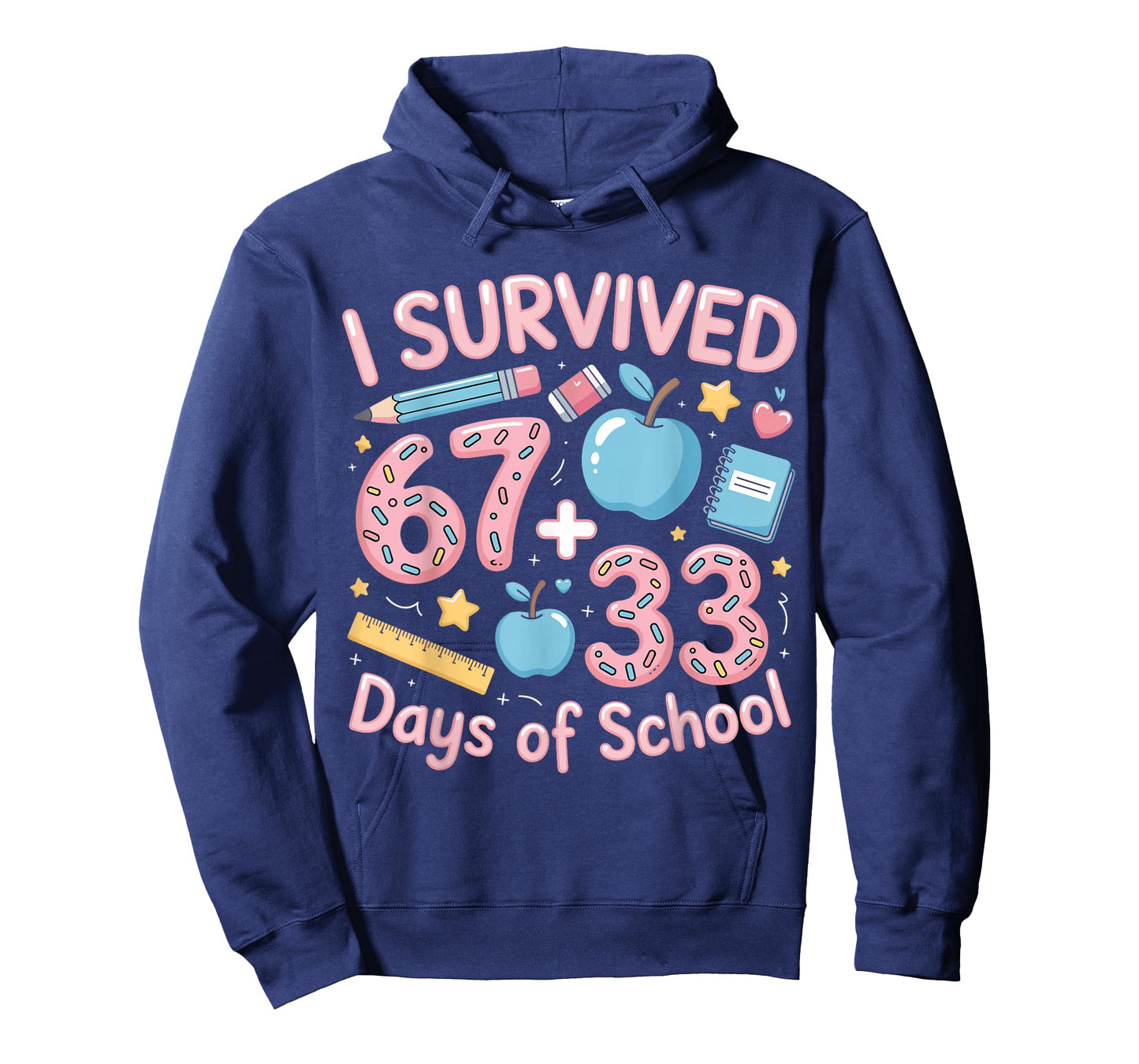 I Survived 67 Plus 33 Days of School for Kids Funny 6 7 Meme T-Shirt