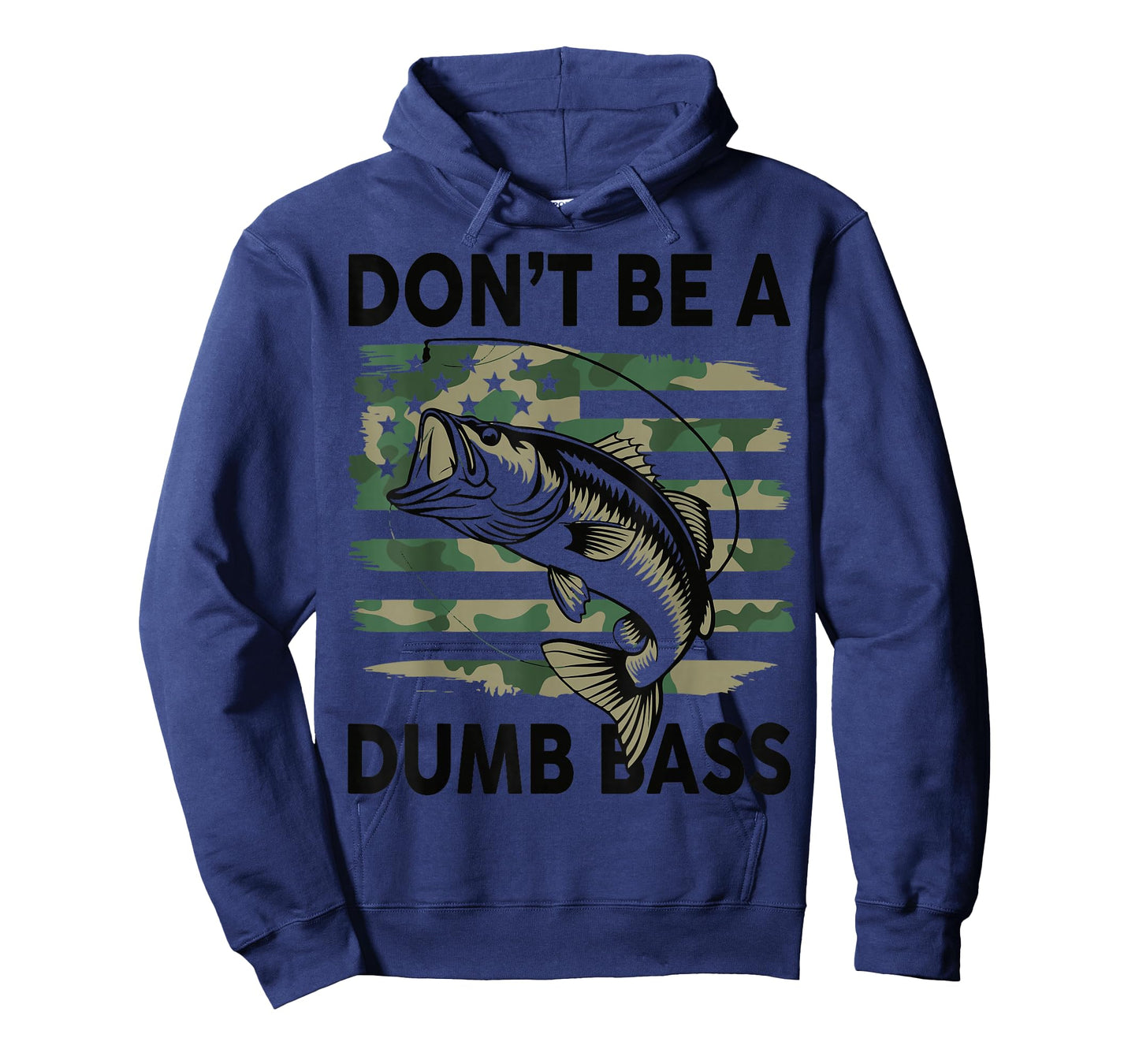 Don't Be A Dumb Bass Fish American Flag Camo Funny Mens T-Shirt