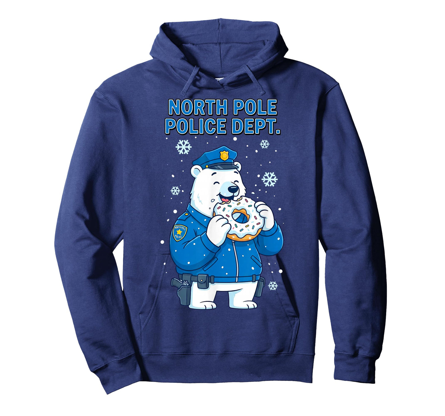 North Pole Police Bear Eating Donut Funny Arctic Officer T-Shirt