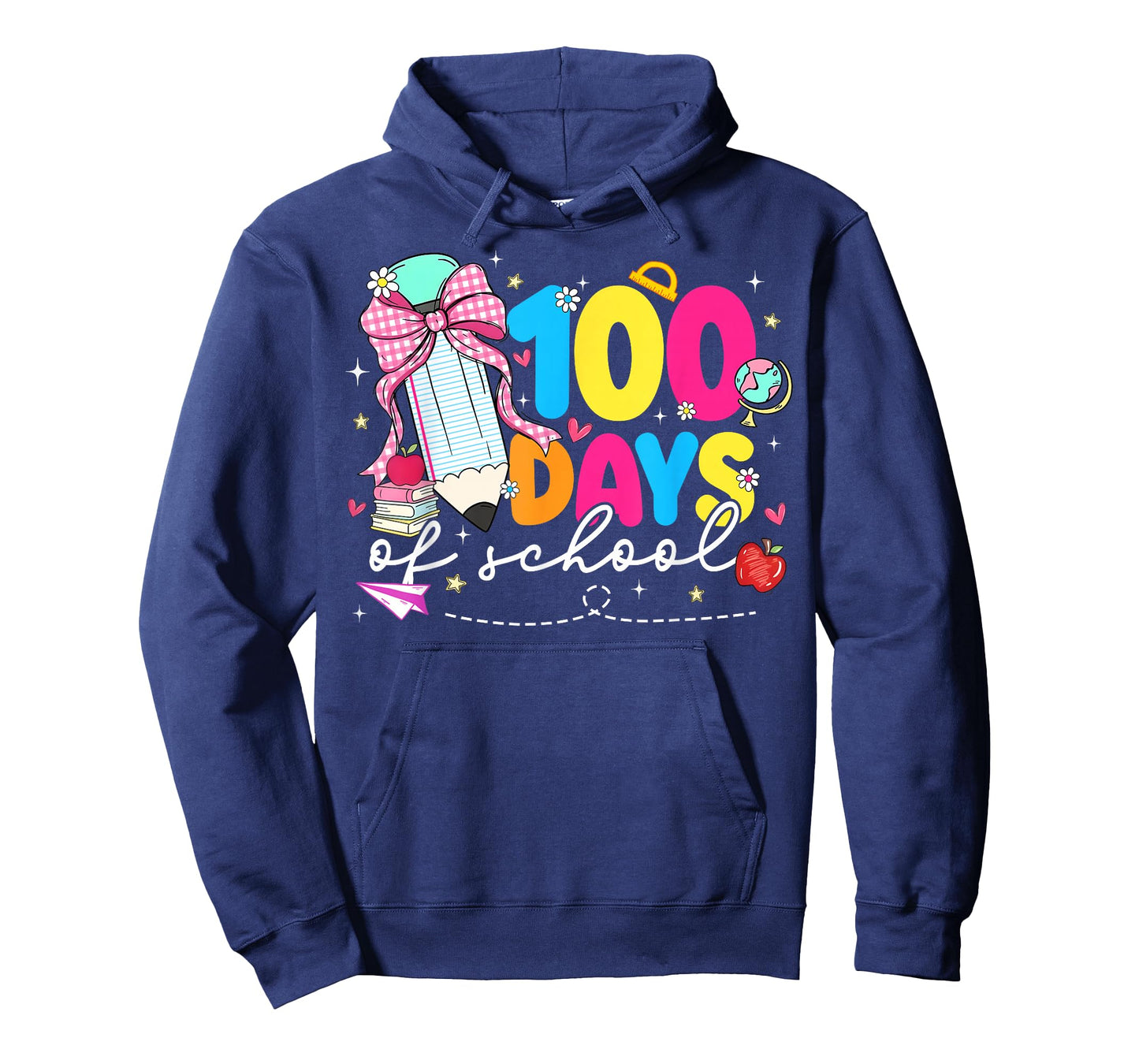 100 Days of School Girl Women Teacher Coquette Pencil Bow T-Shirt