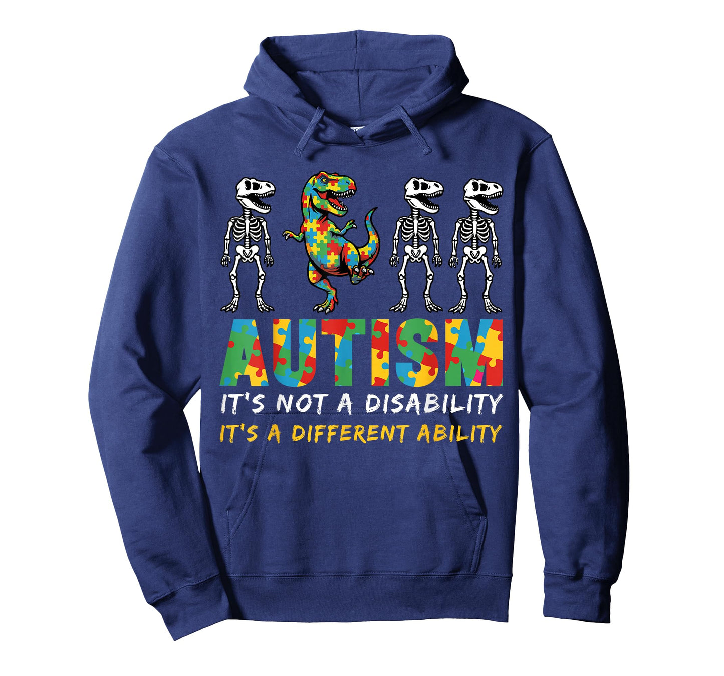 Autism Awerness Skeleton Dinosaur Autistic Kids Awareness T-Shirt