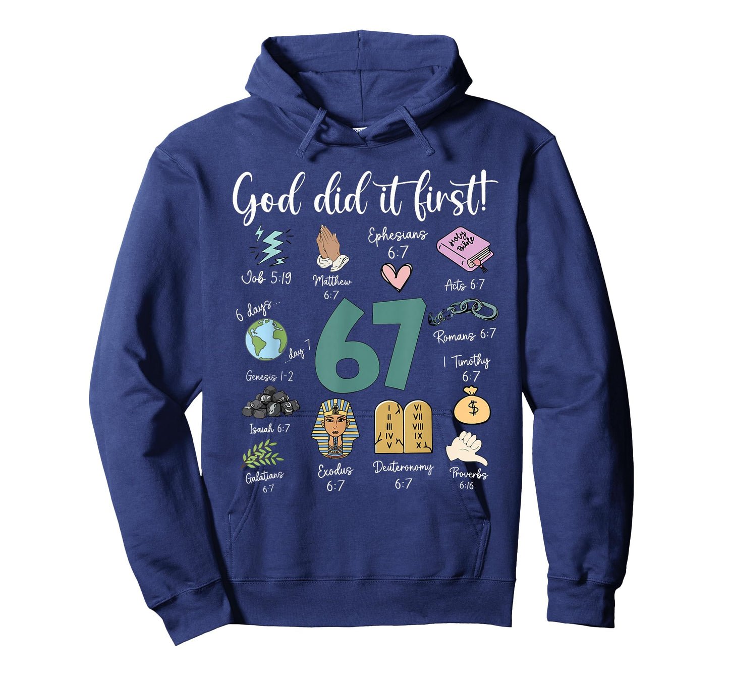 God Did It First 67 Christian Jesus Faith Bible Verse Retro T-Shirt