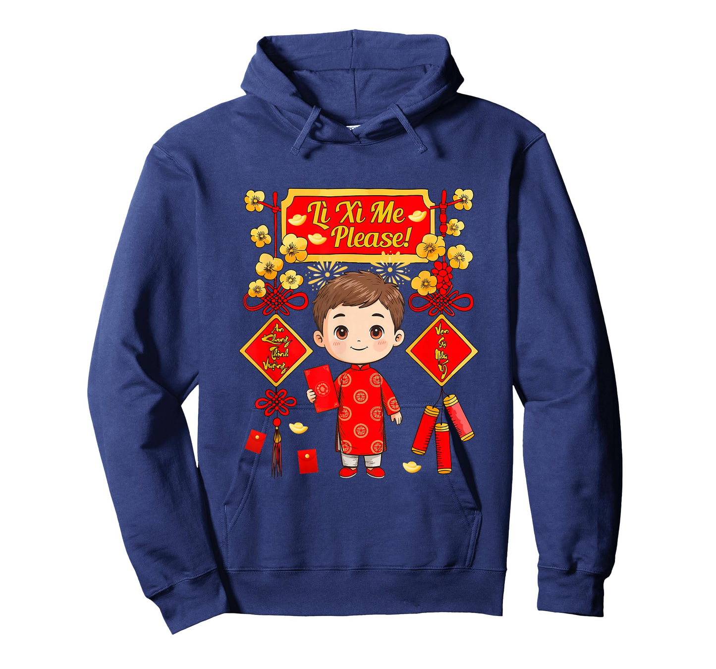 Li Xi Me Please Vietnamese Lunar New Year Kid Boy Ao Dai T-Shirt