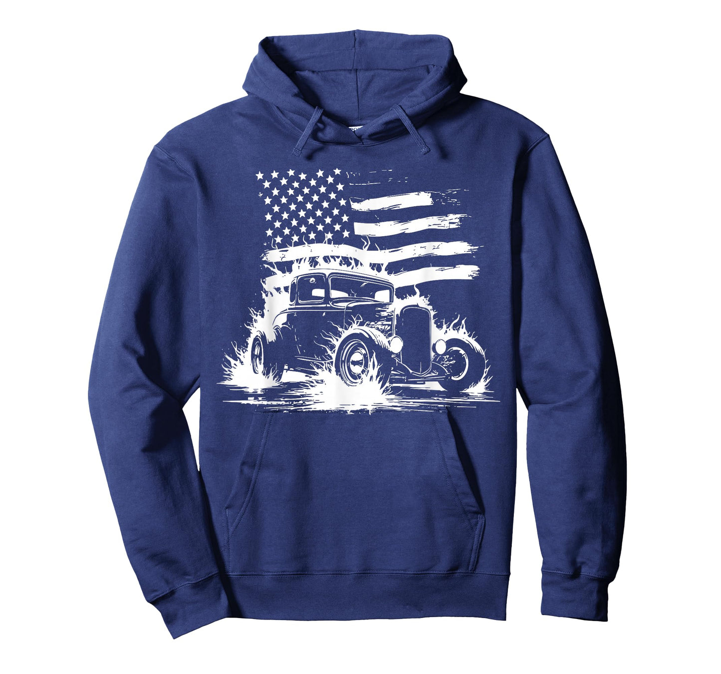 1932 Deuce Coupe Classic Front Corner Shot American Flag T-Shirt