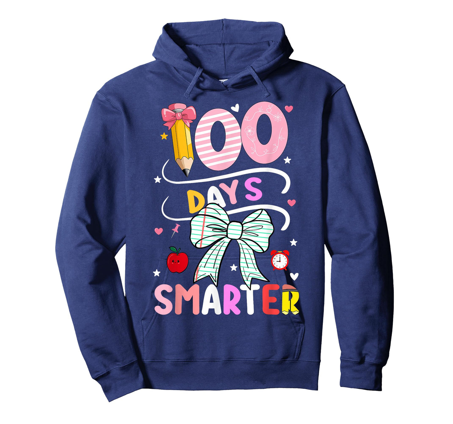 100 Days of School 100 Days Smarter Coquette Bow Girls Women T-Shirt