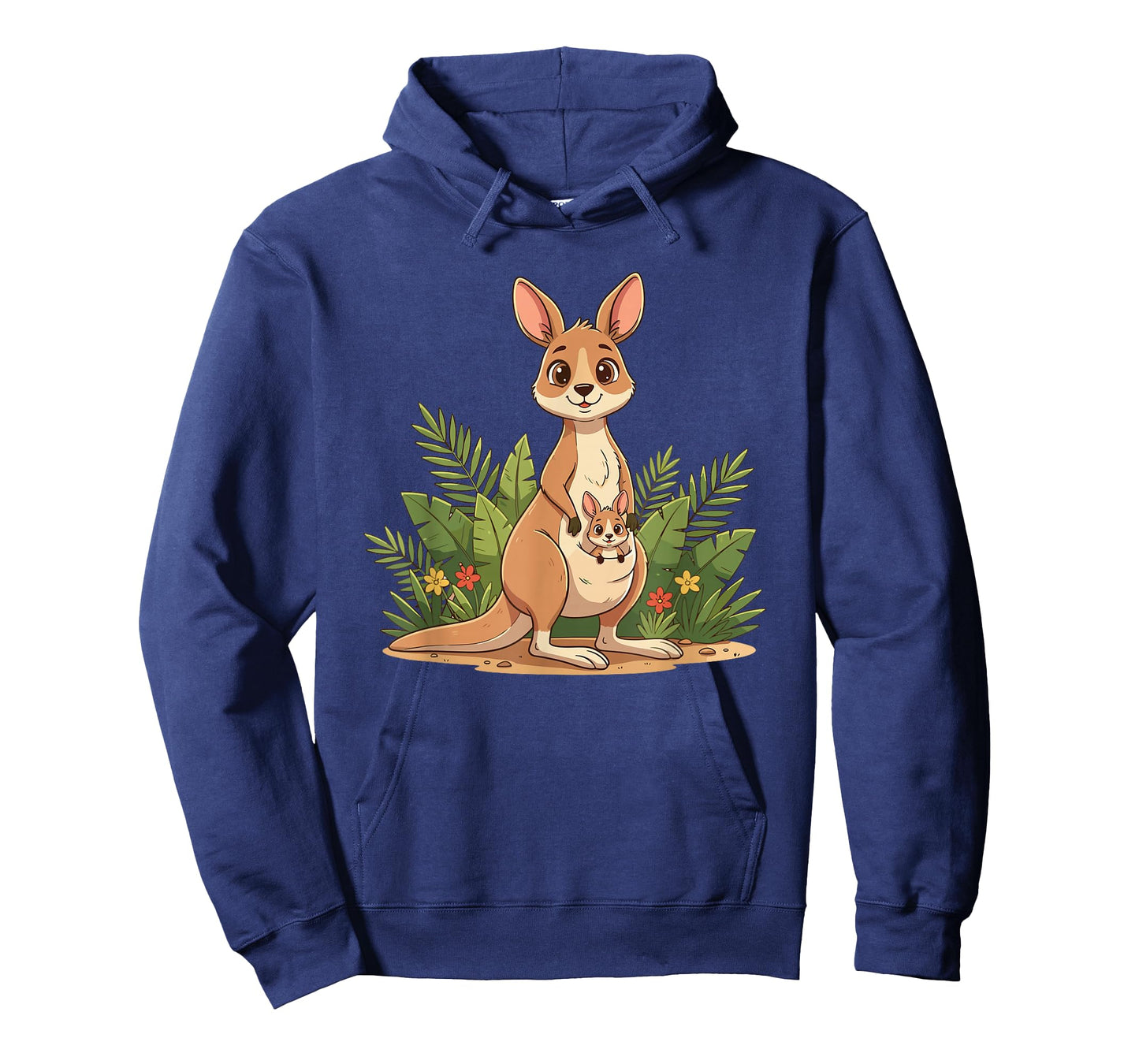 Cute Kangaroo Mom with Baby Joey in Jungle T-Shirt