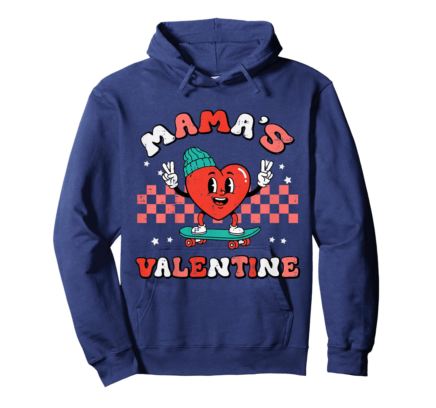 Kids Mamas Valentine Heart Skate Valentines Day Toddler Boys Kids T-Shirt