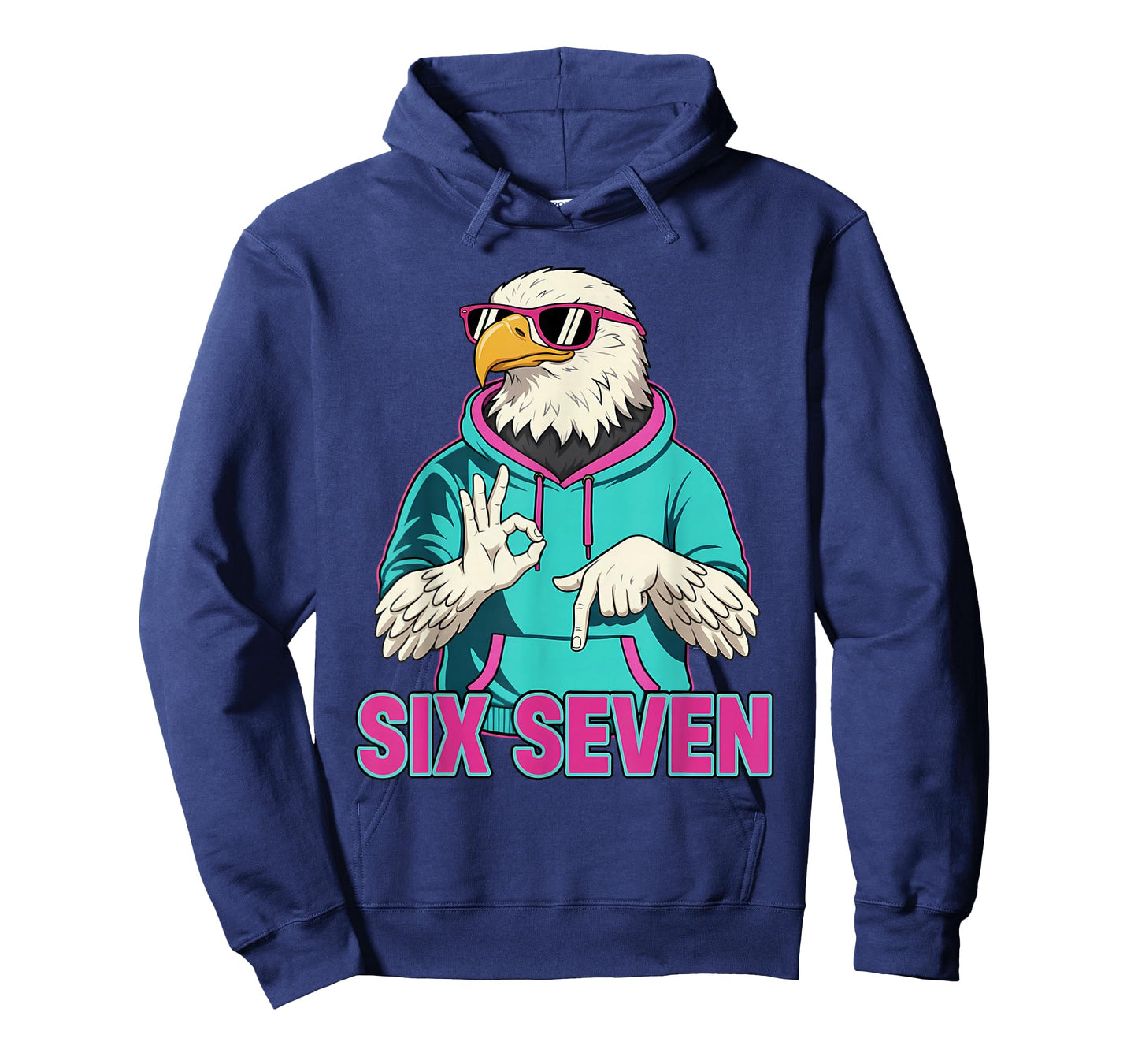 Six Seven Meme Cute Bald Eagle 67 Funny Gen Z Apha Slang T-Shirt