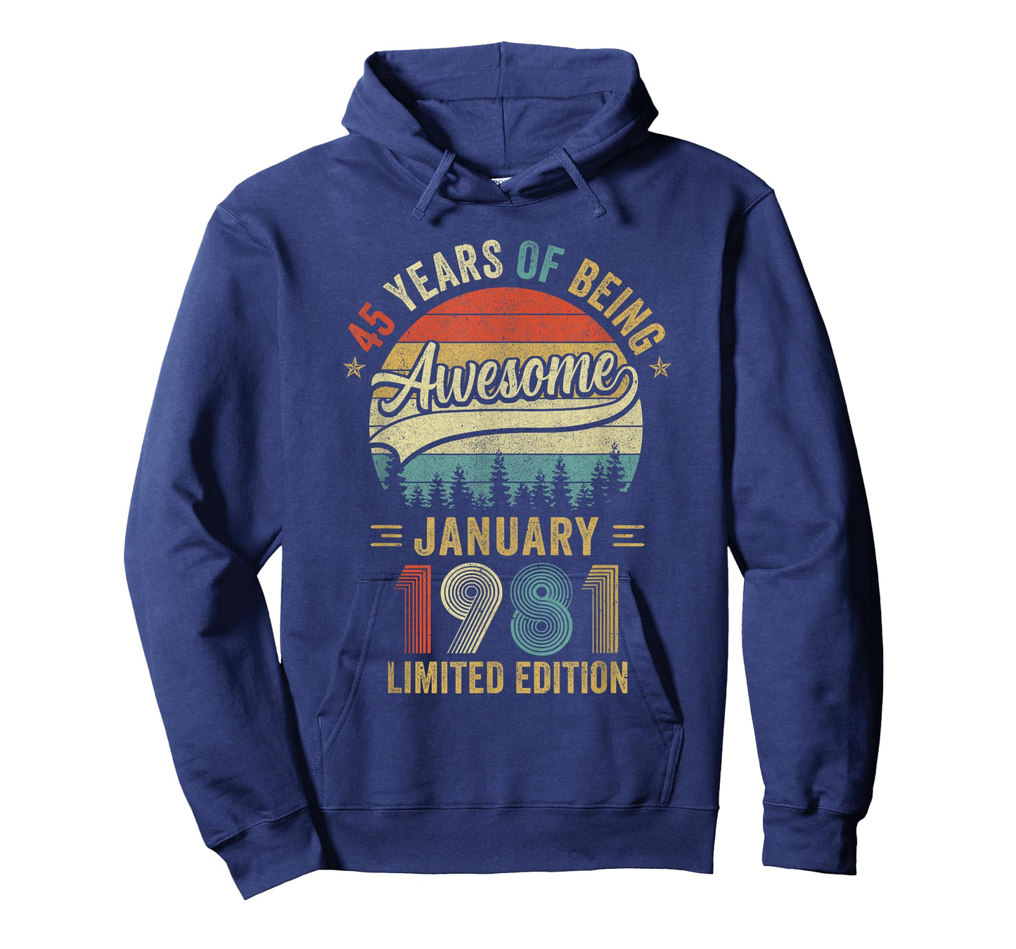 Vintage January 1981 Old 45Th Birthday Men Women T-Shirt