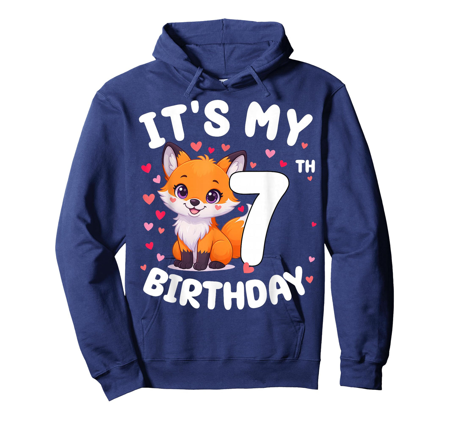 Fox Animal Lovers 7th Birthday Girl Fox B-Day 7 Years Old T-Shirt