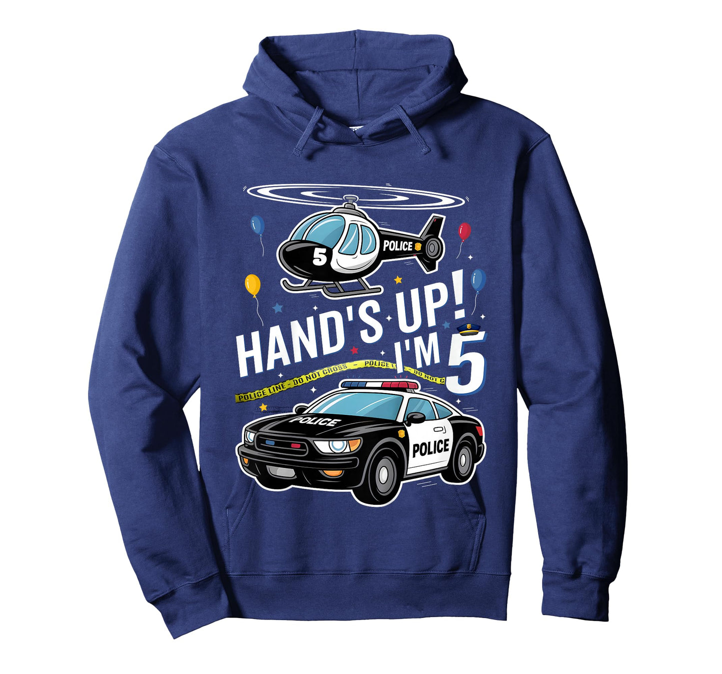 Police 5th Birthday Boy Girl 5 Year Old Policeman Police Car T-Shirt