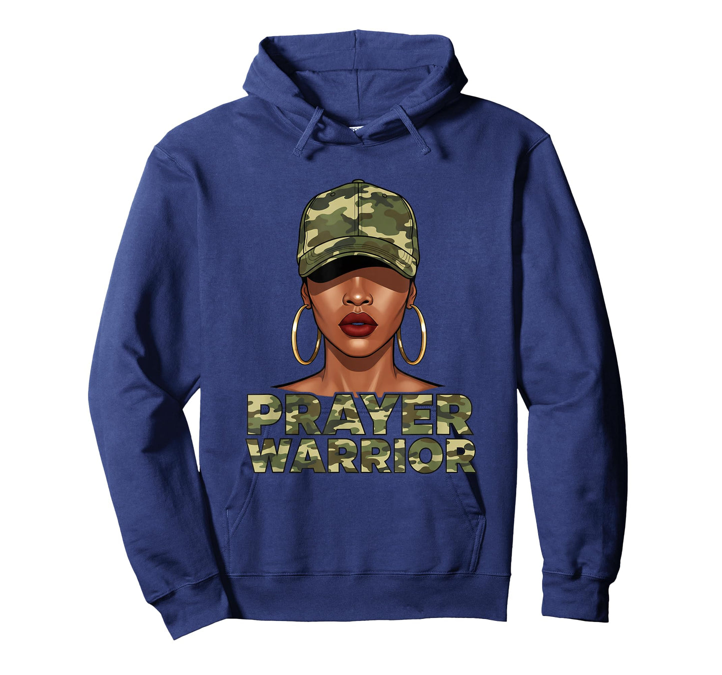 Christian Camo Prayer Warrior, Afro Black Woman Faith Art T-Shirt