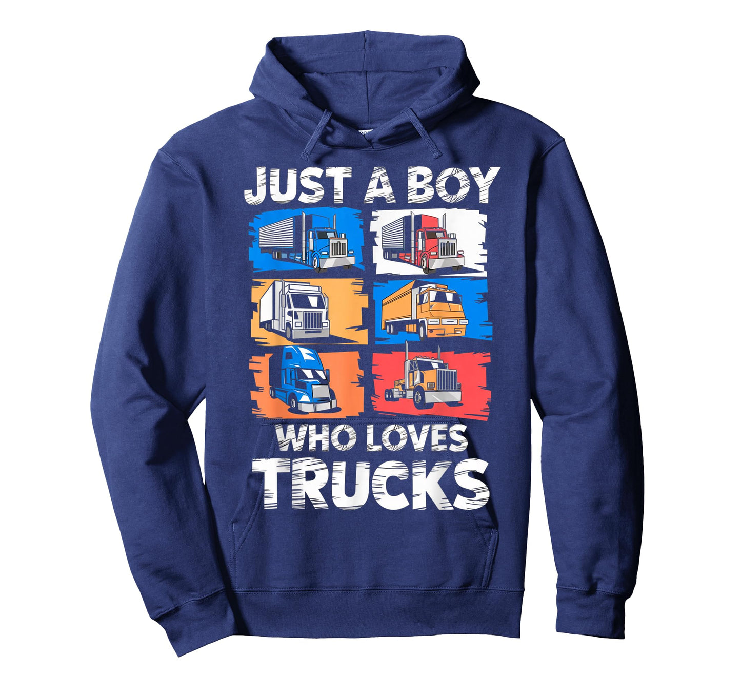 Just A Boy Who Loves Trucks Funny Semi Truck Lover Kids Boys T-Shirt