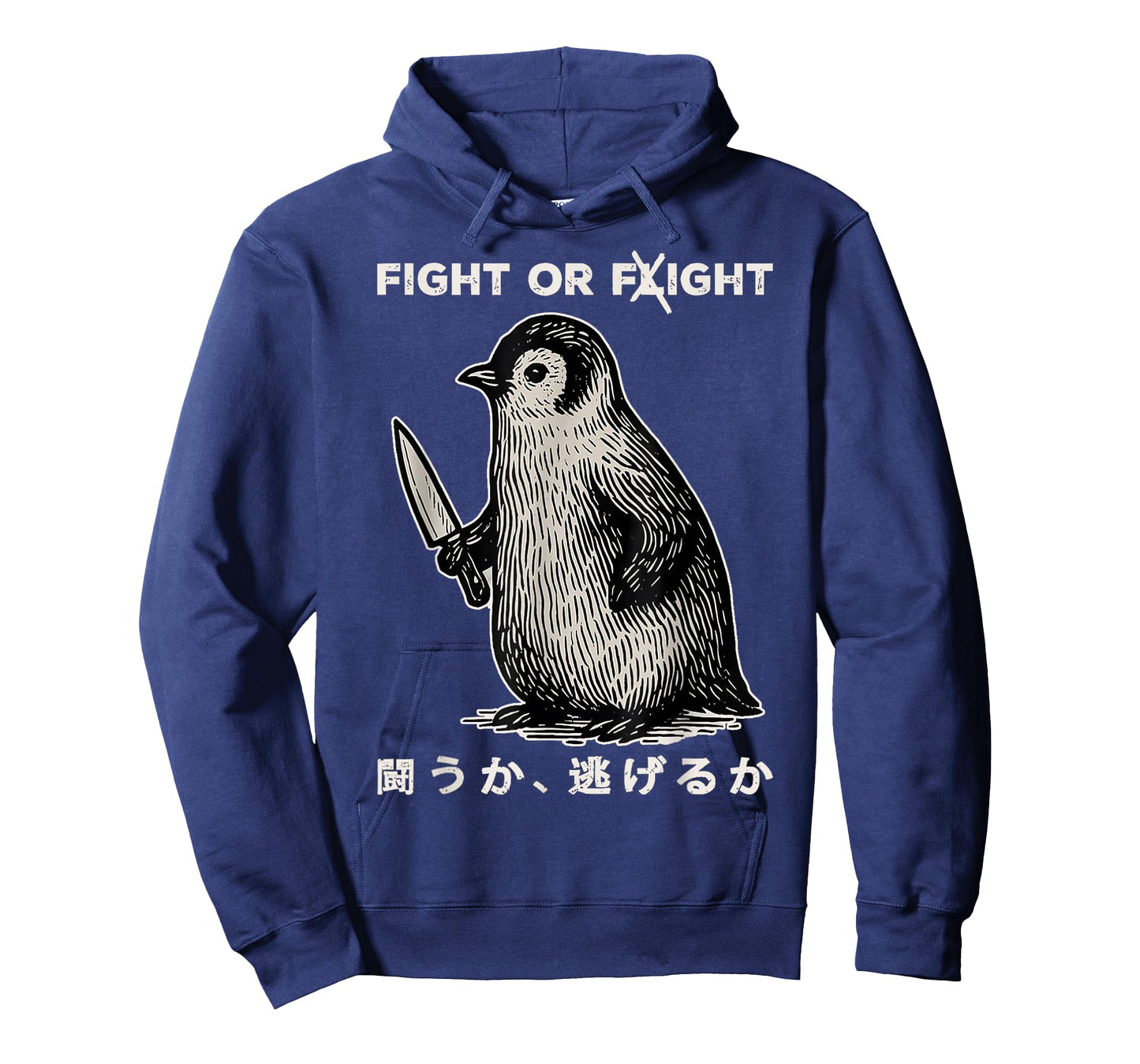 Funny Penguin Fight Or Flight Meme Penguin With Knife T-Shirt