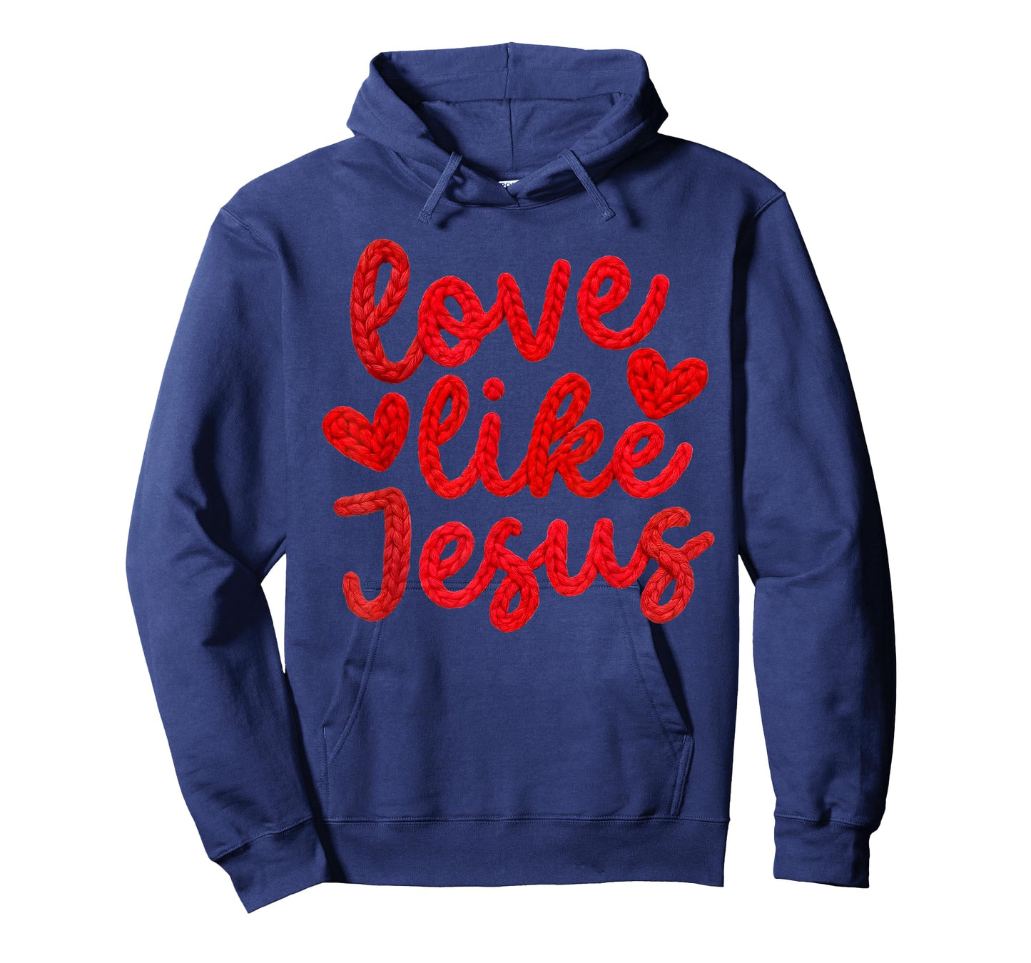 Love Like Jesus Knitted Heart Yarn Style Graphic Design T-Shirt