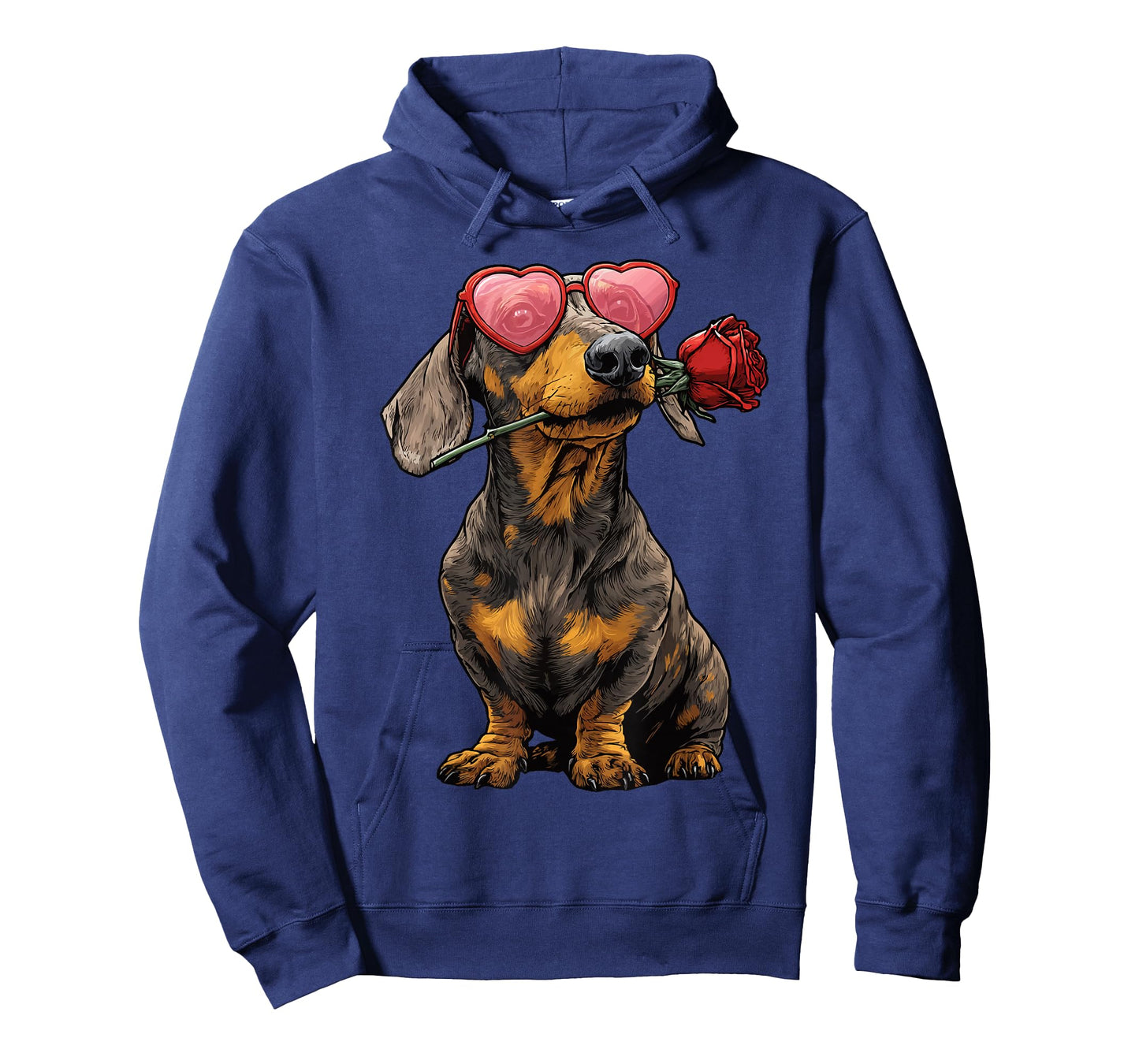 Cute Dachshund with Glasses Rose Valentine's Day Sausage Dog T-Shirt