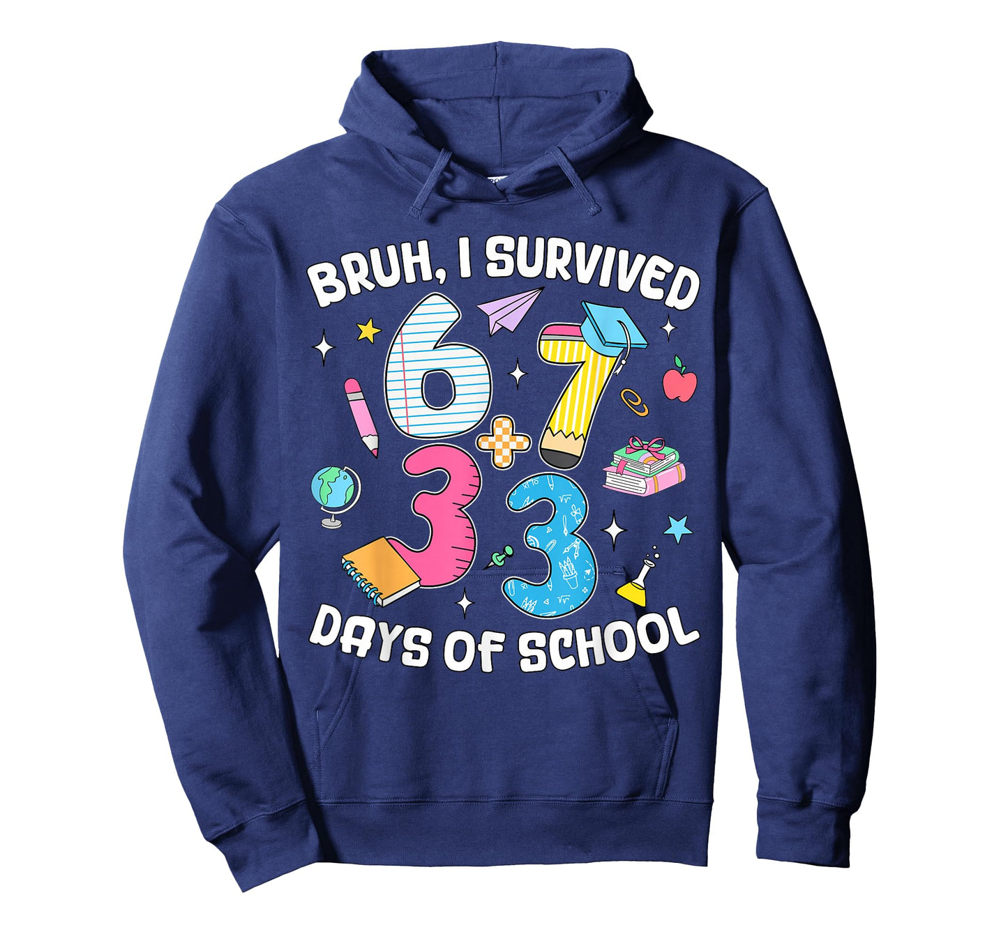 Bruh I Survived 67 + 33 Days of School Kids 100 Days Smarter T-Shirt