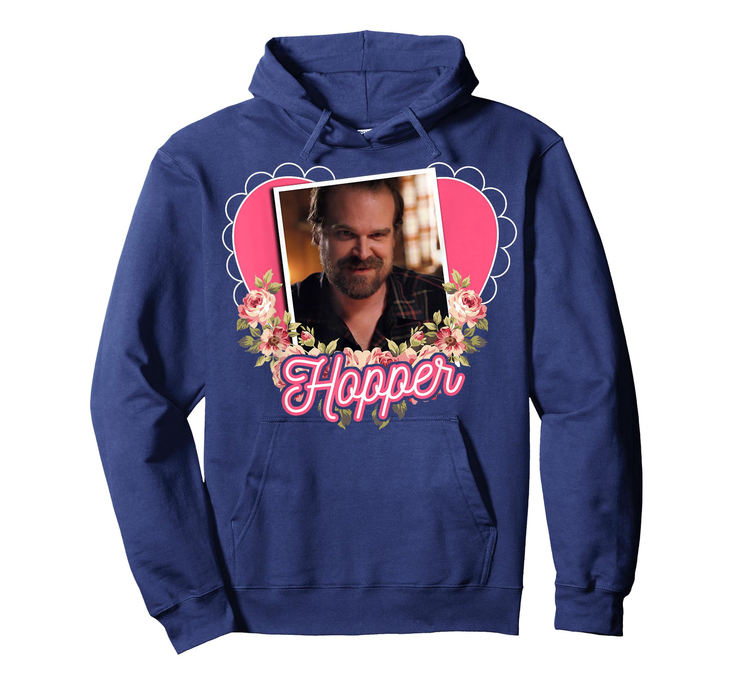 Stranger Things Jim Hopper Floral Frame Heart T-Shirt