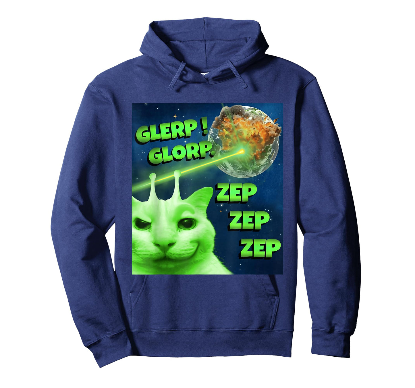 Glerp Glorp Funny Alien Cat Brainrot Gen Z Alpha Slang Meme T-Shirt