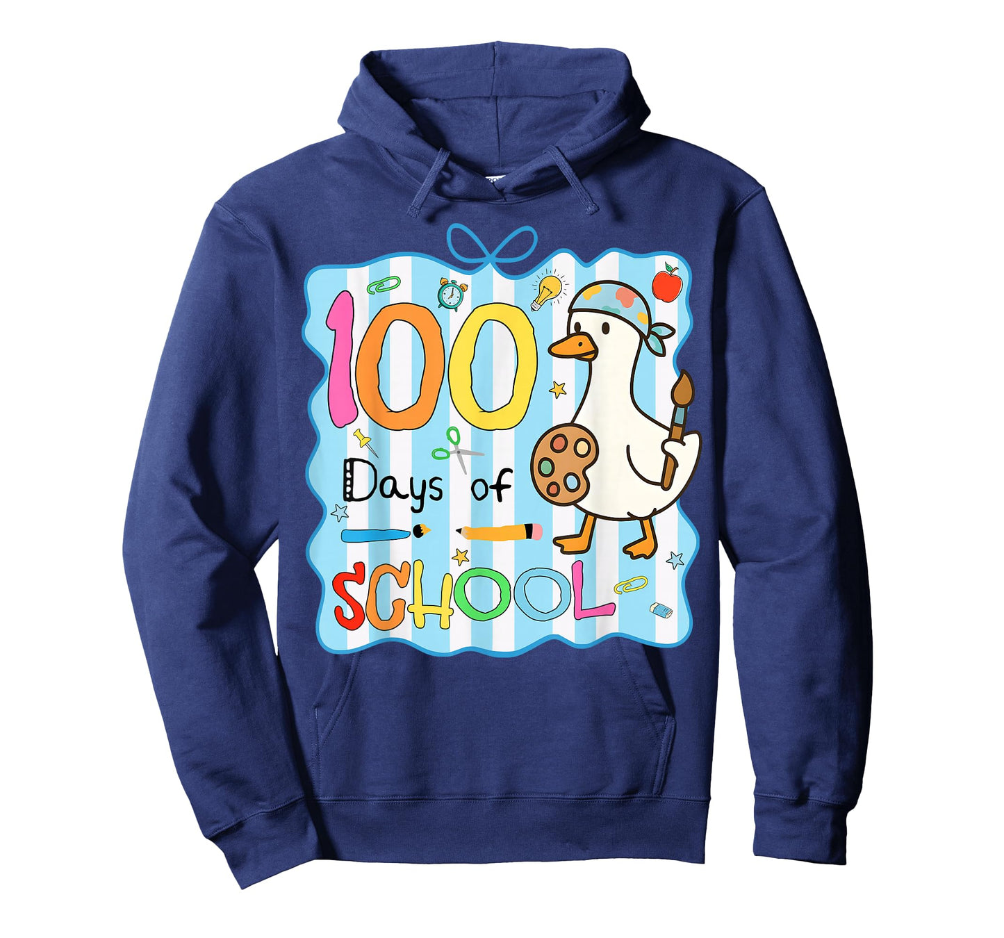 100 Days of School Art Goose 100th Day of School Boys Girls T-Shirt