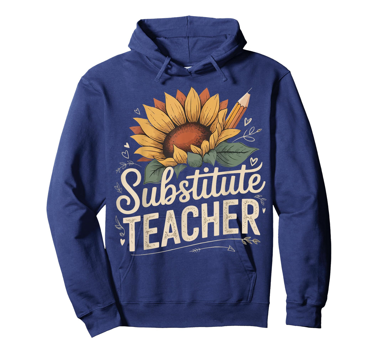 Funny Substitute Teacher Flower and Pencil T-Shirt