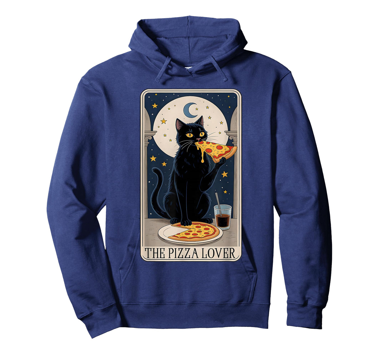Pizza Lover Cat Tarot Card Funny cat Eating Pizza Art T-Shirt