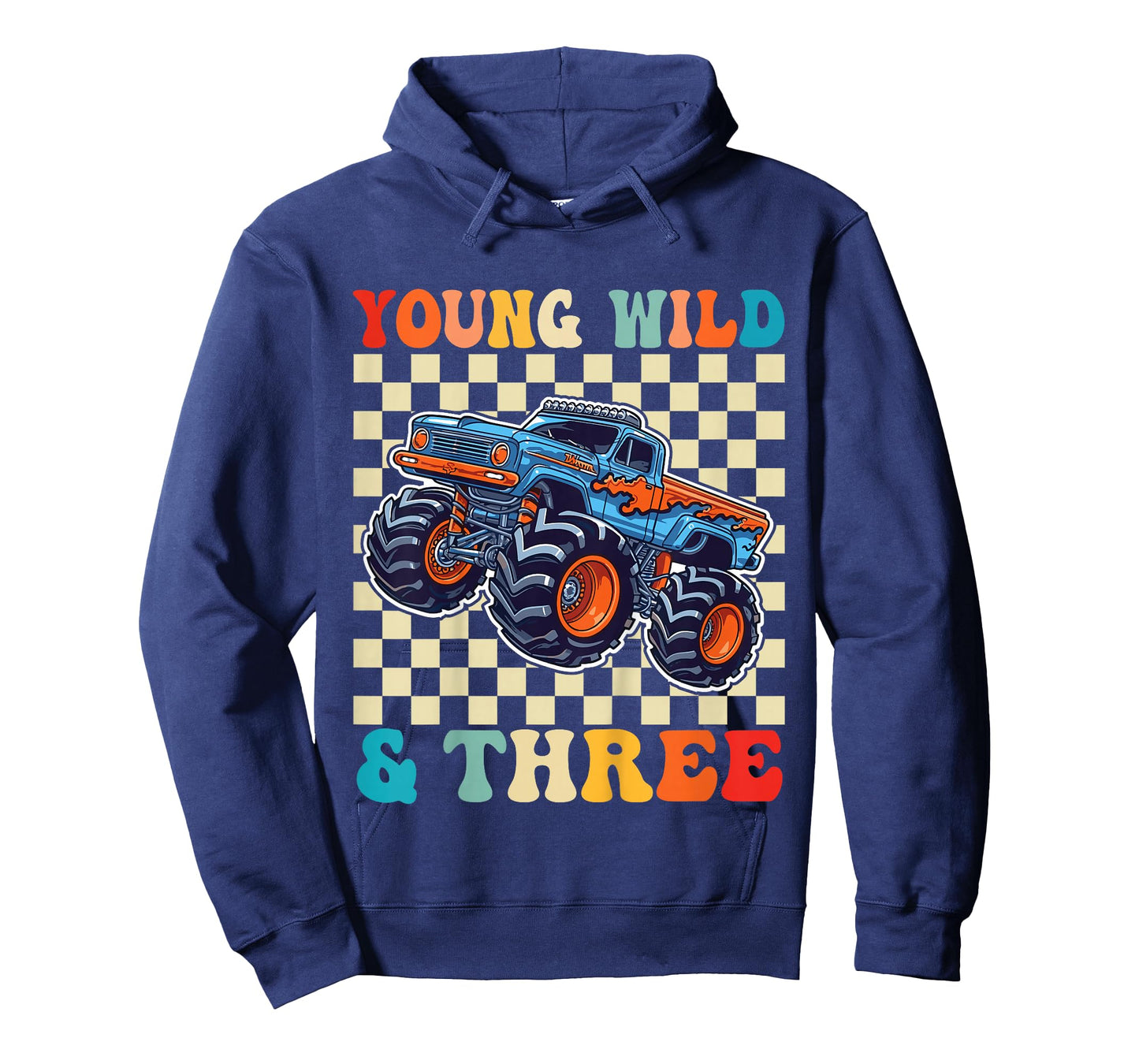 3rd Birthday Monster Truck Young Wild and Three 3 Year Old T-Shirt
