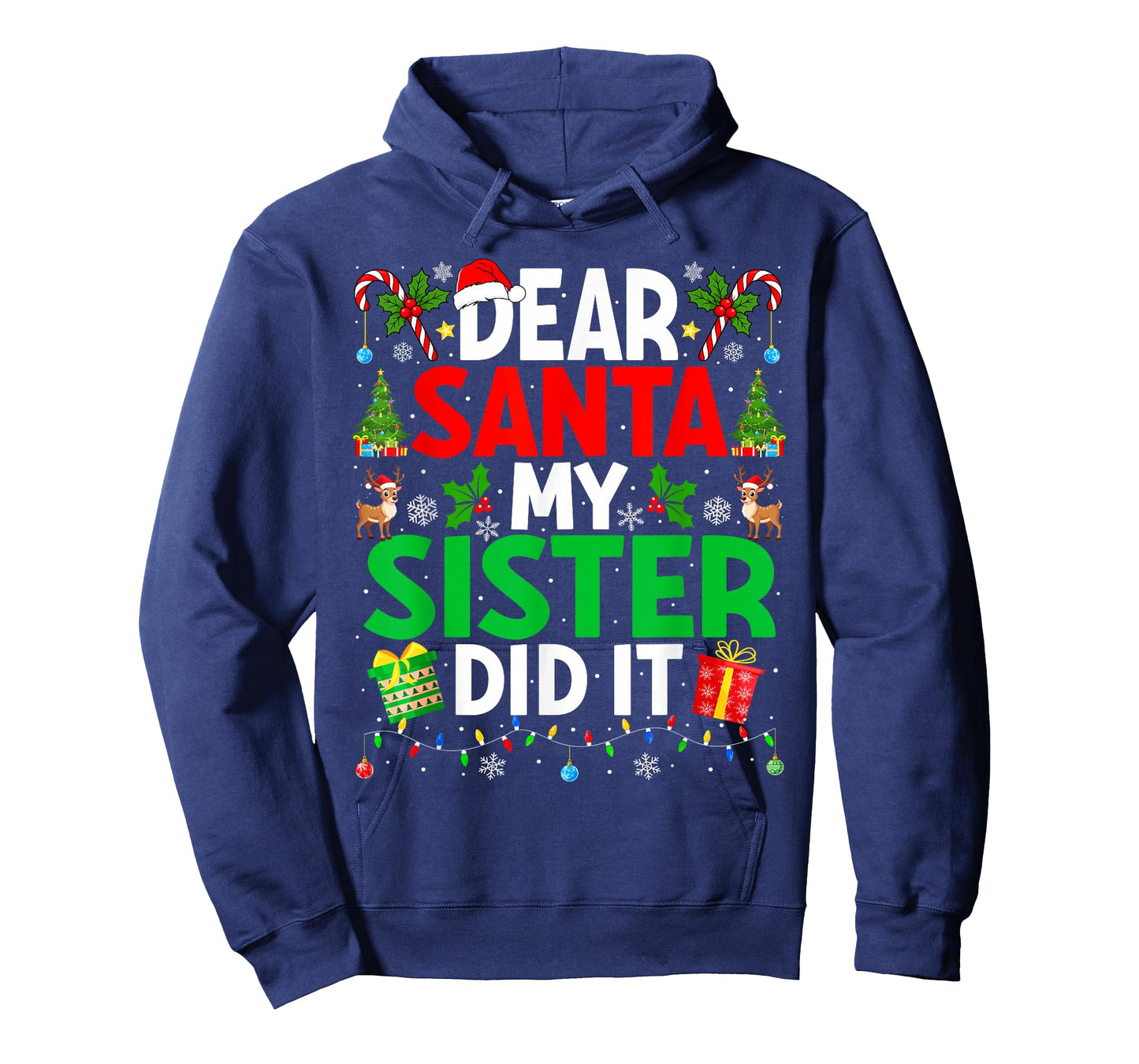 Dear Santa My Sister Did It Funny Family Matching Christmas T-Shirt