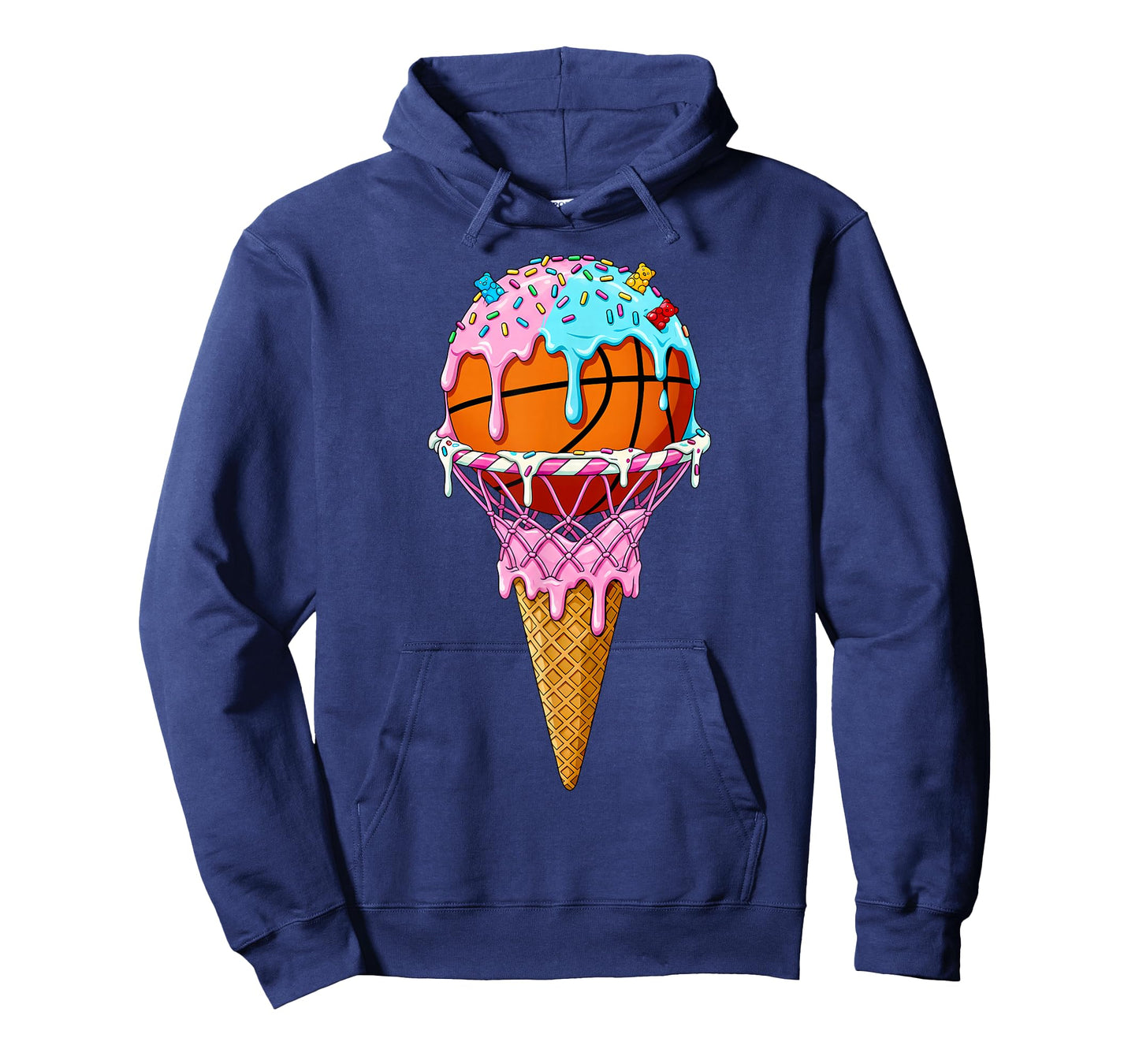 Basketball Hoop Ice Cream Drip Sport Player Boys Girls Youth T-Shirt