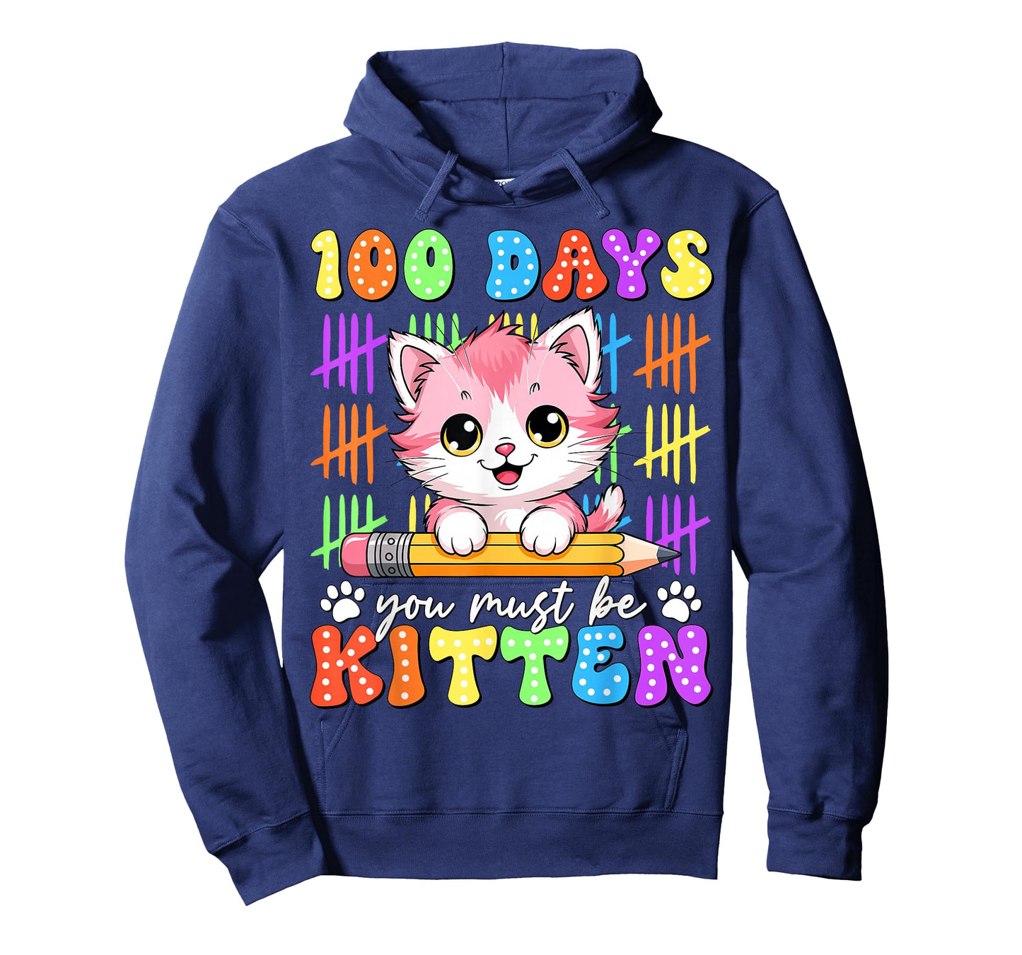 100 Days You Must Be Kitten Cat 100th Day of School Girls T-Shirt