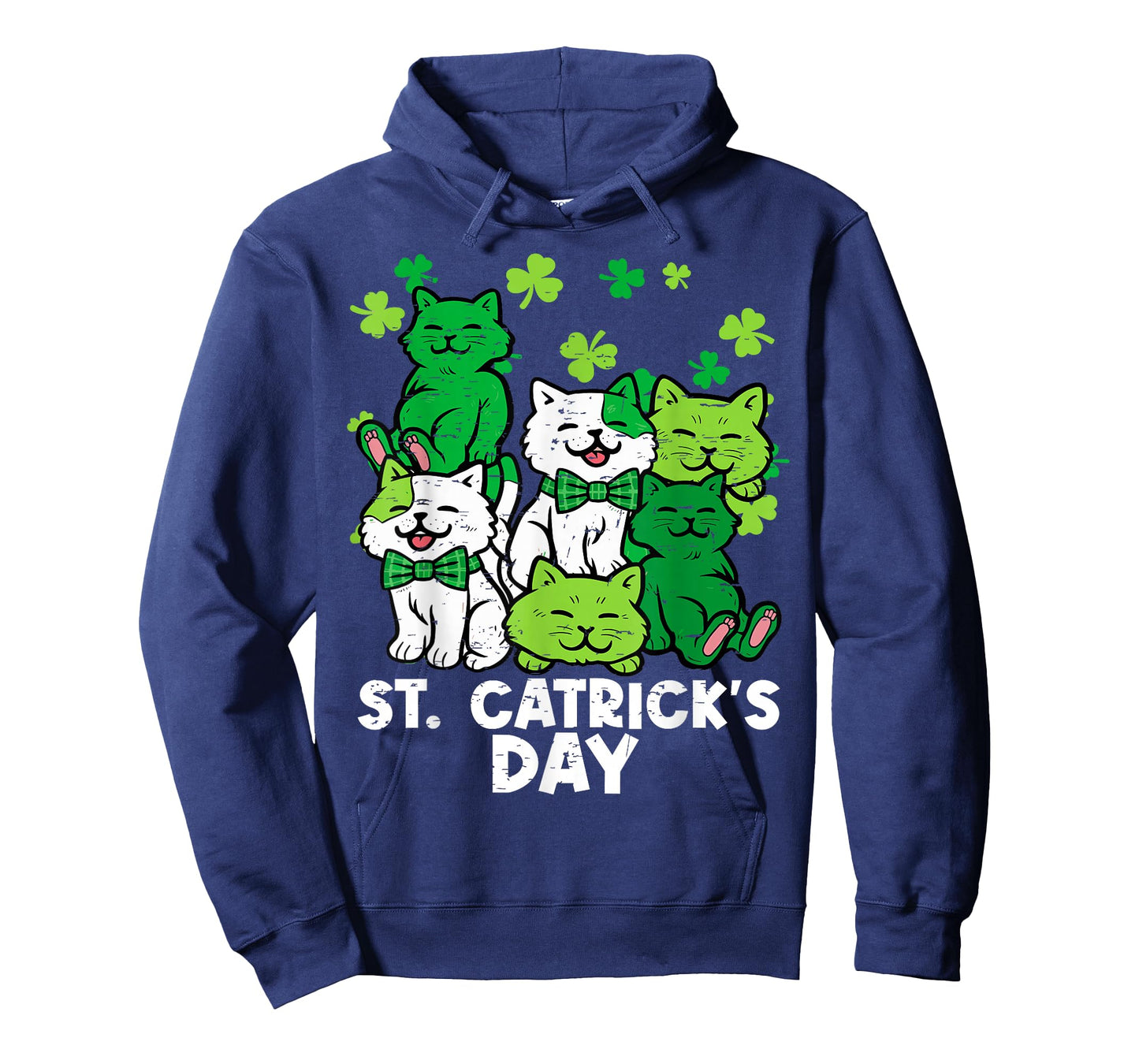 St Patricks Catricks Day Irish Cats Shamrock Women Men Kids T-Shirt