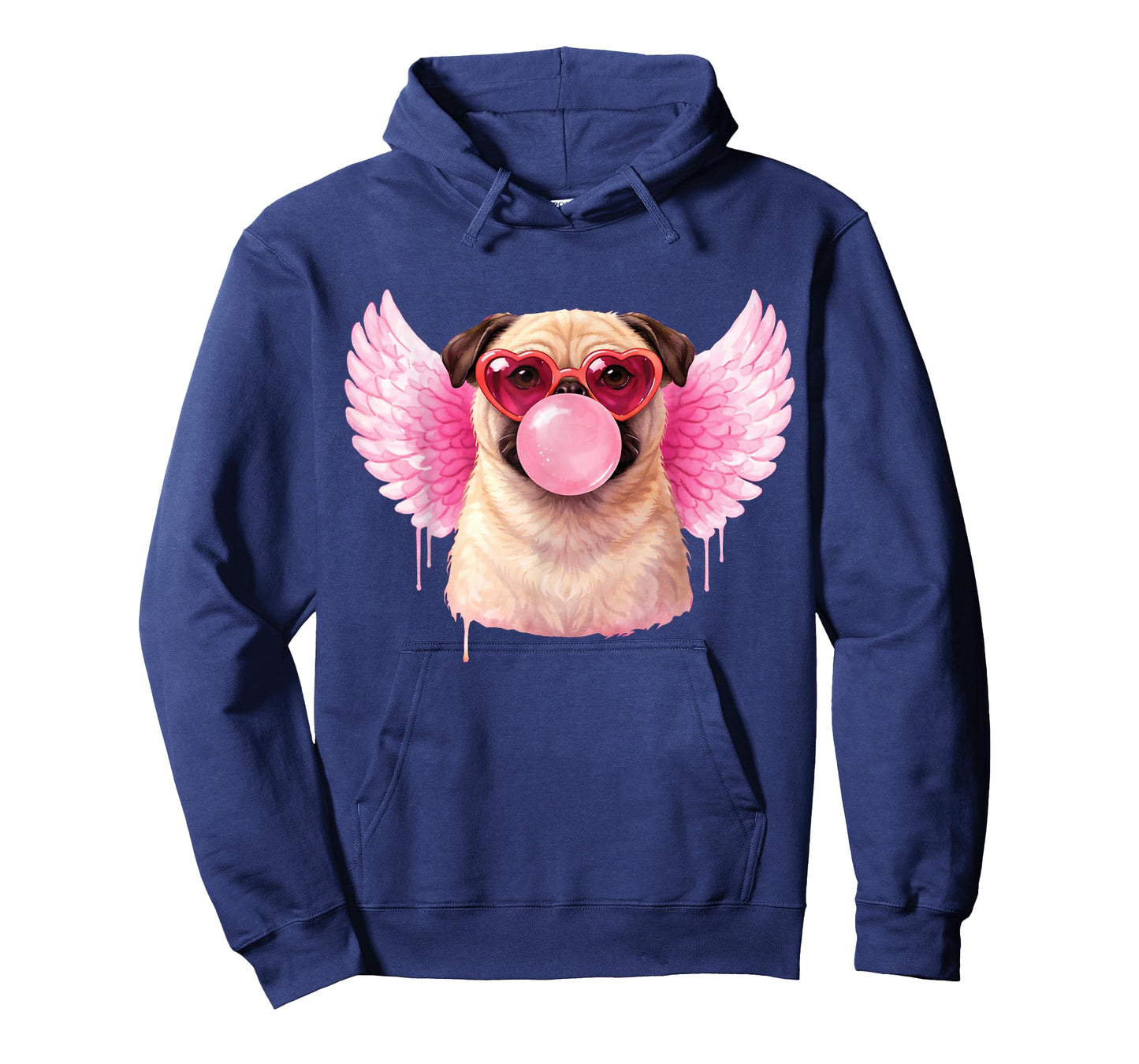 Retro Cupid Valentine Dog Valentines Love Hearts Cute Pug T-Shirt