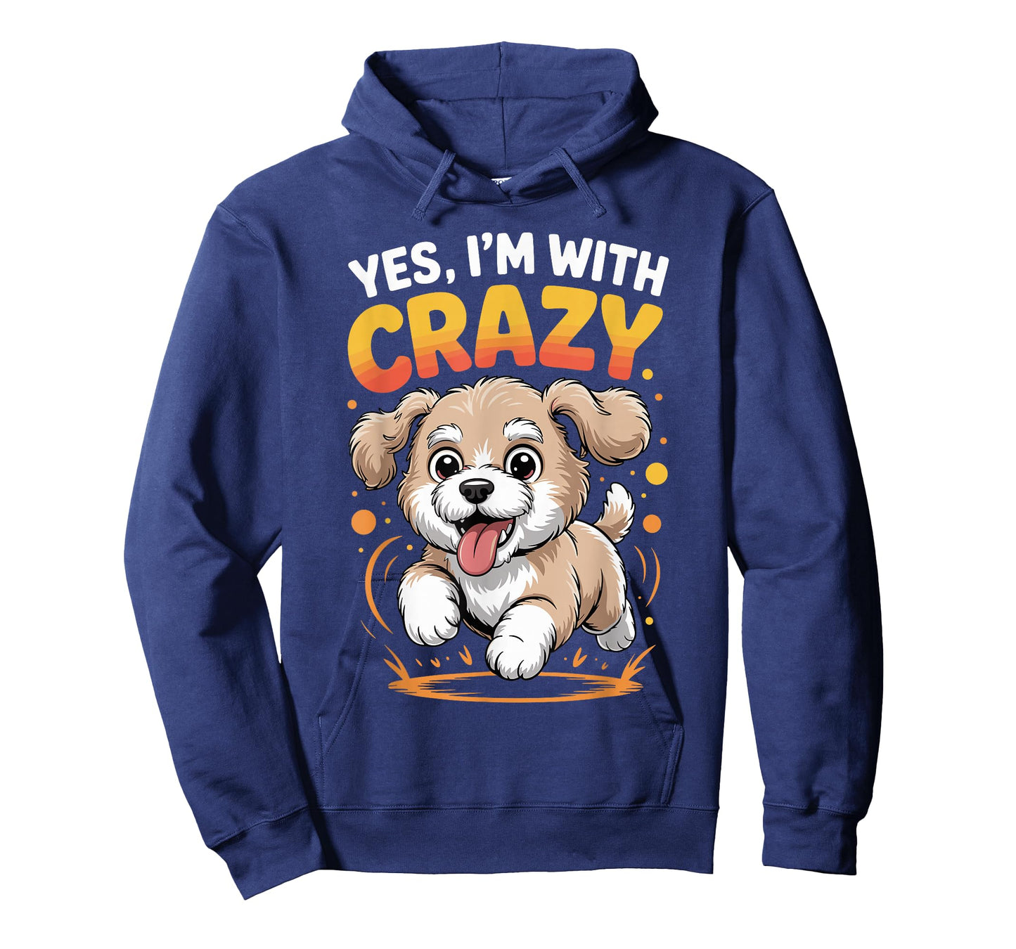 Yes I'm with Crazy Poodle Bichon Dog Breed Pet Funny Poochon T-Shirt