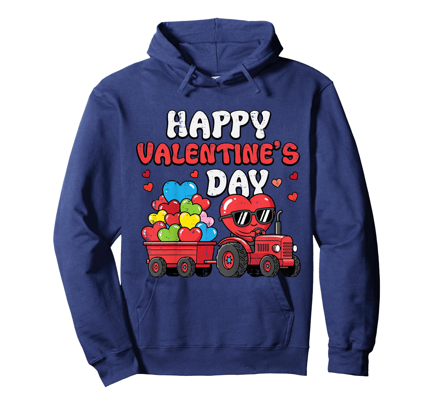 Kids Happy Valentines Day Tractor Heart Farm Toddler Boys Kids T-Shirt
