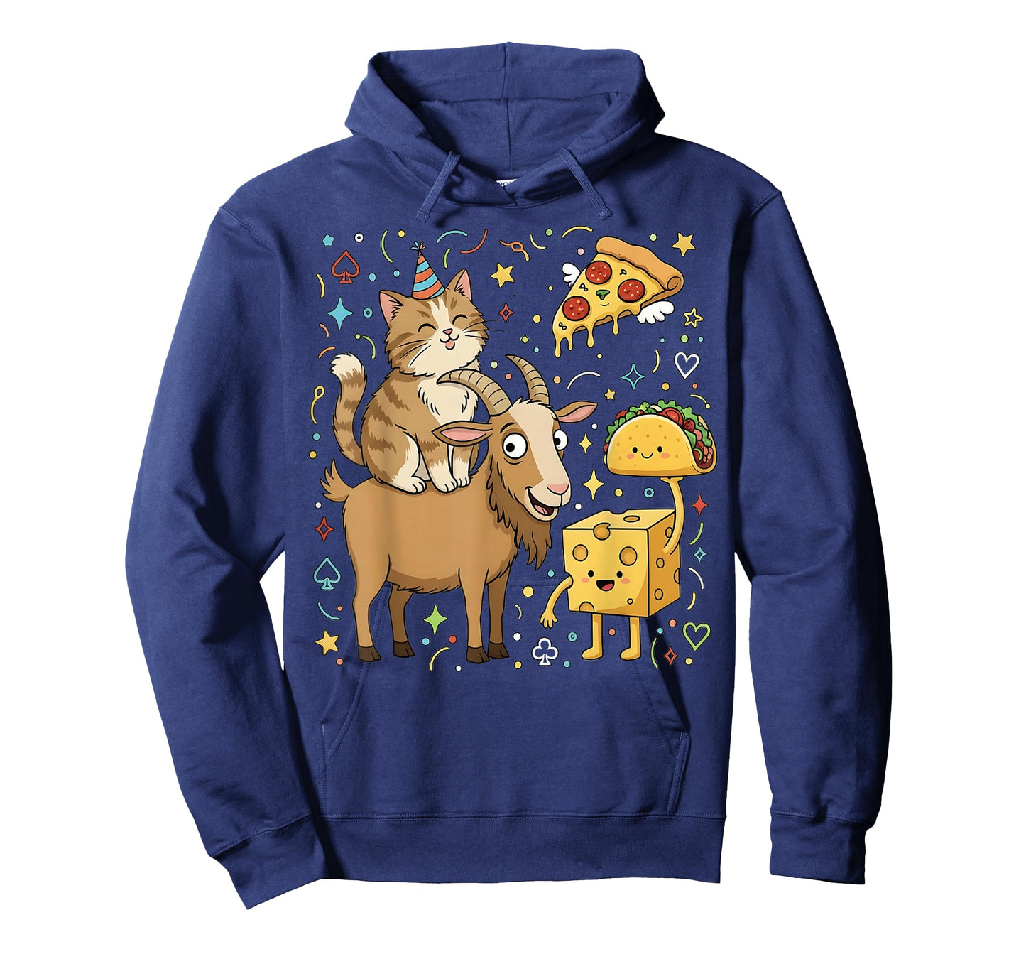 Taco Cat Goat Cartoon | Funny Goat Cheese Pizza Game Player T-Shirt