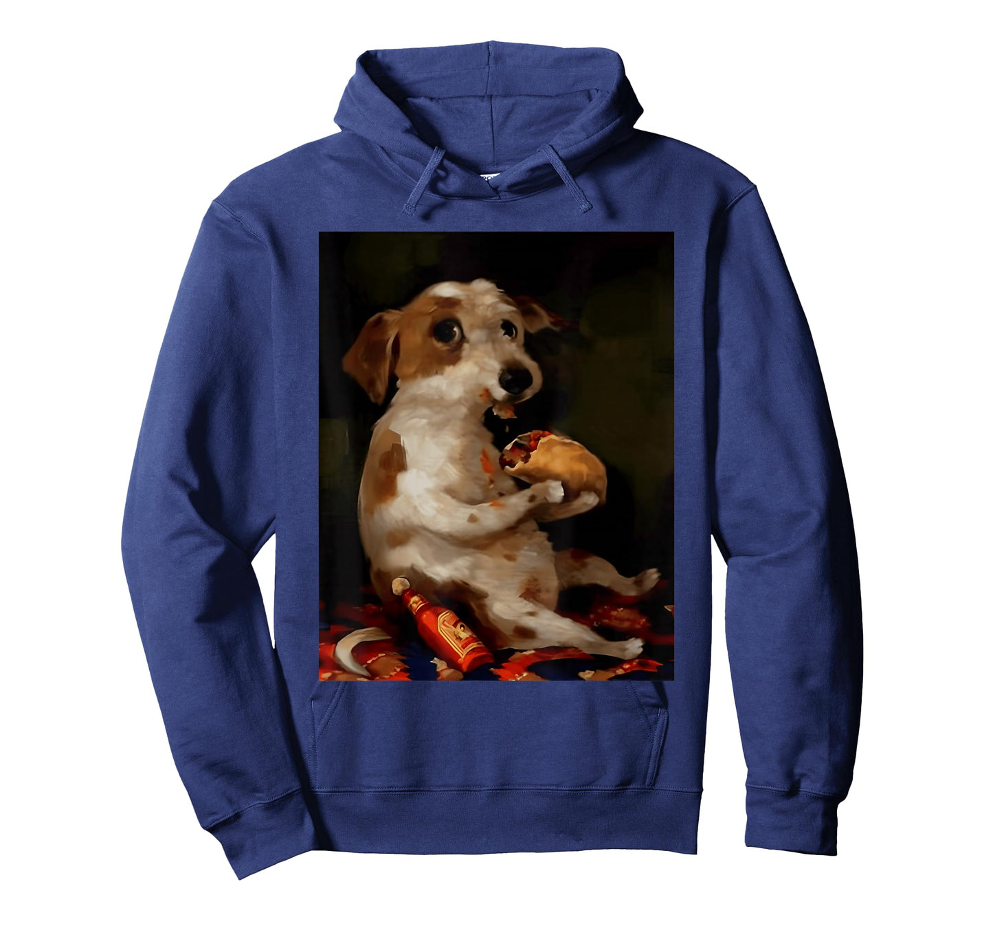 Funny Dog Chill with Taco Vintage Oil Painting Men Women T-Shirt