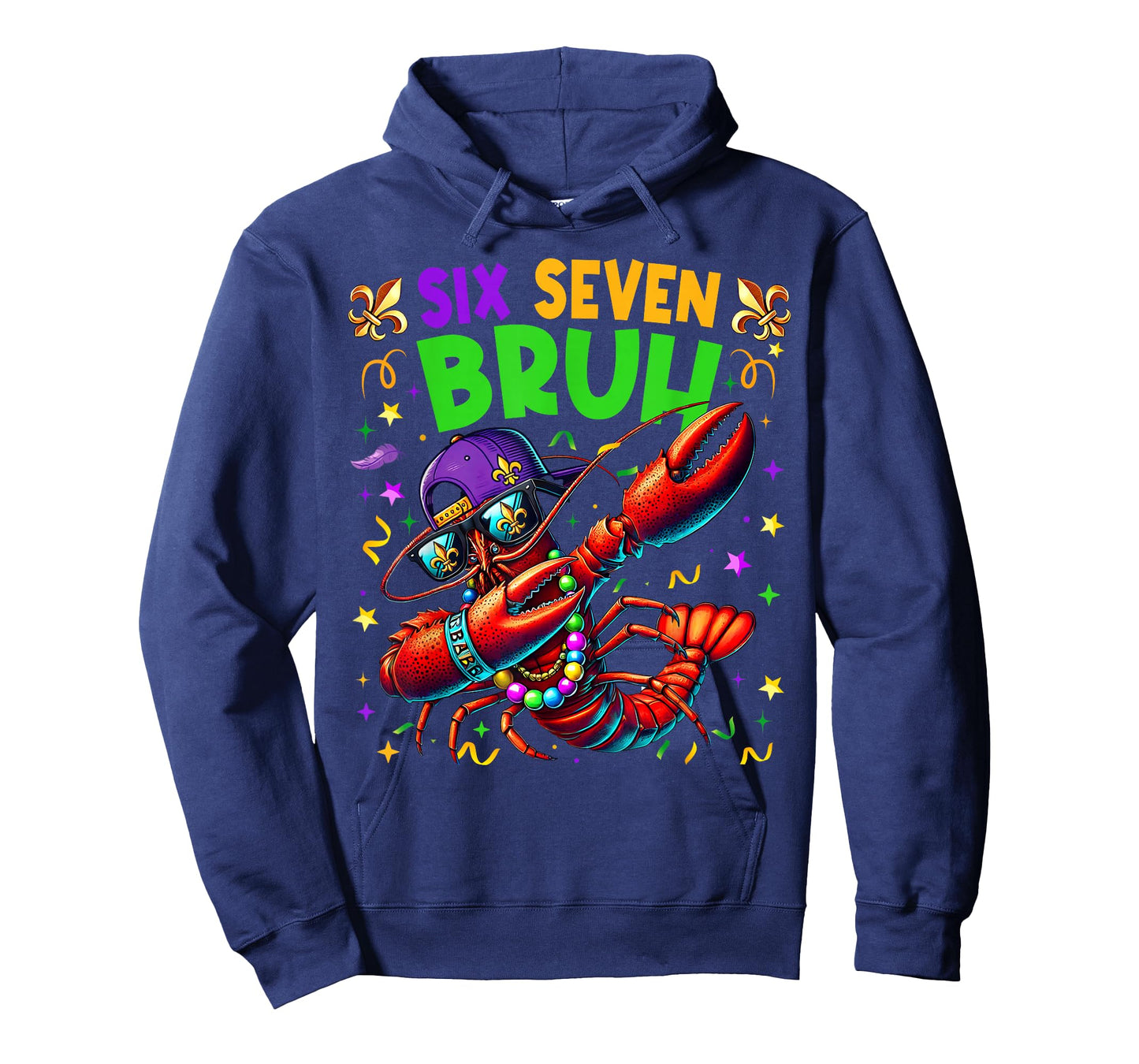 Six Seven Bruh Mardi Gras Dabbing Crawfish Men Women Kid T-Shirt