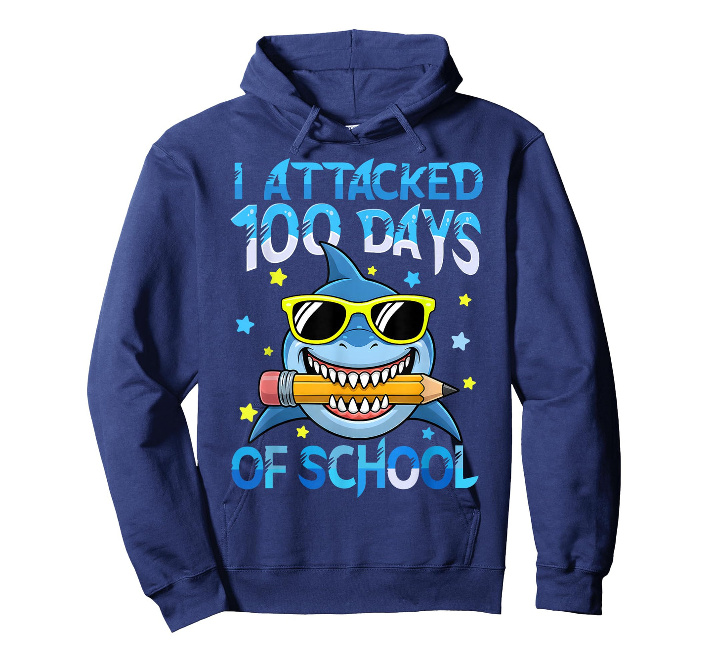 Funny 100 Days of School Shark Kids Boys 100th Days Toddler T-Shirt