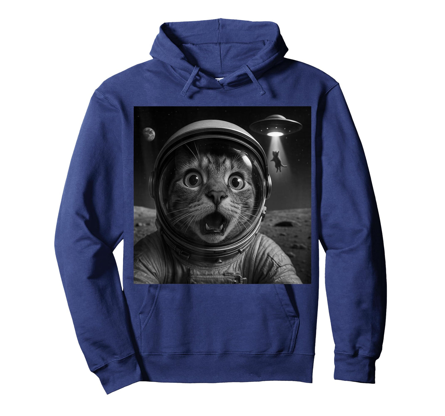 Astronaut Cat Selfie UFO Alien T-Shirt