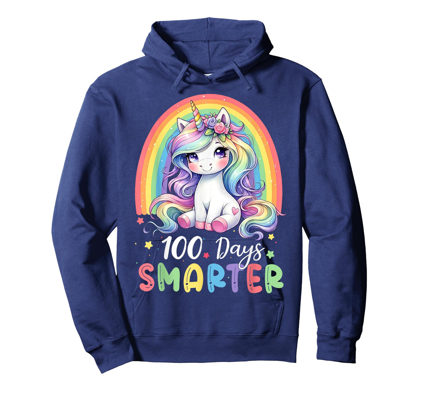 100 Days Smarter Kids Girls Unicorn 100th Day of School T-Shirt