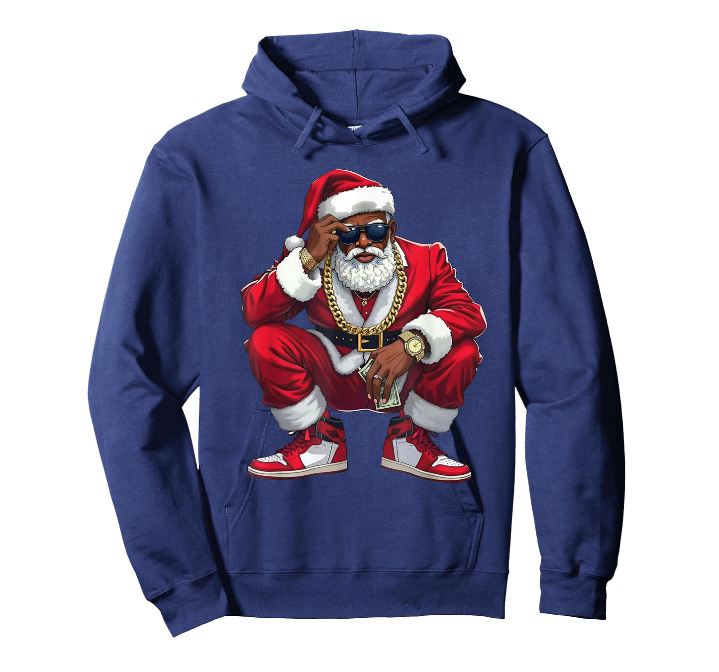 African American Christmas Pajama Xmas Afro Santa Claus T-Shirt